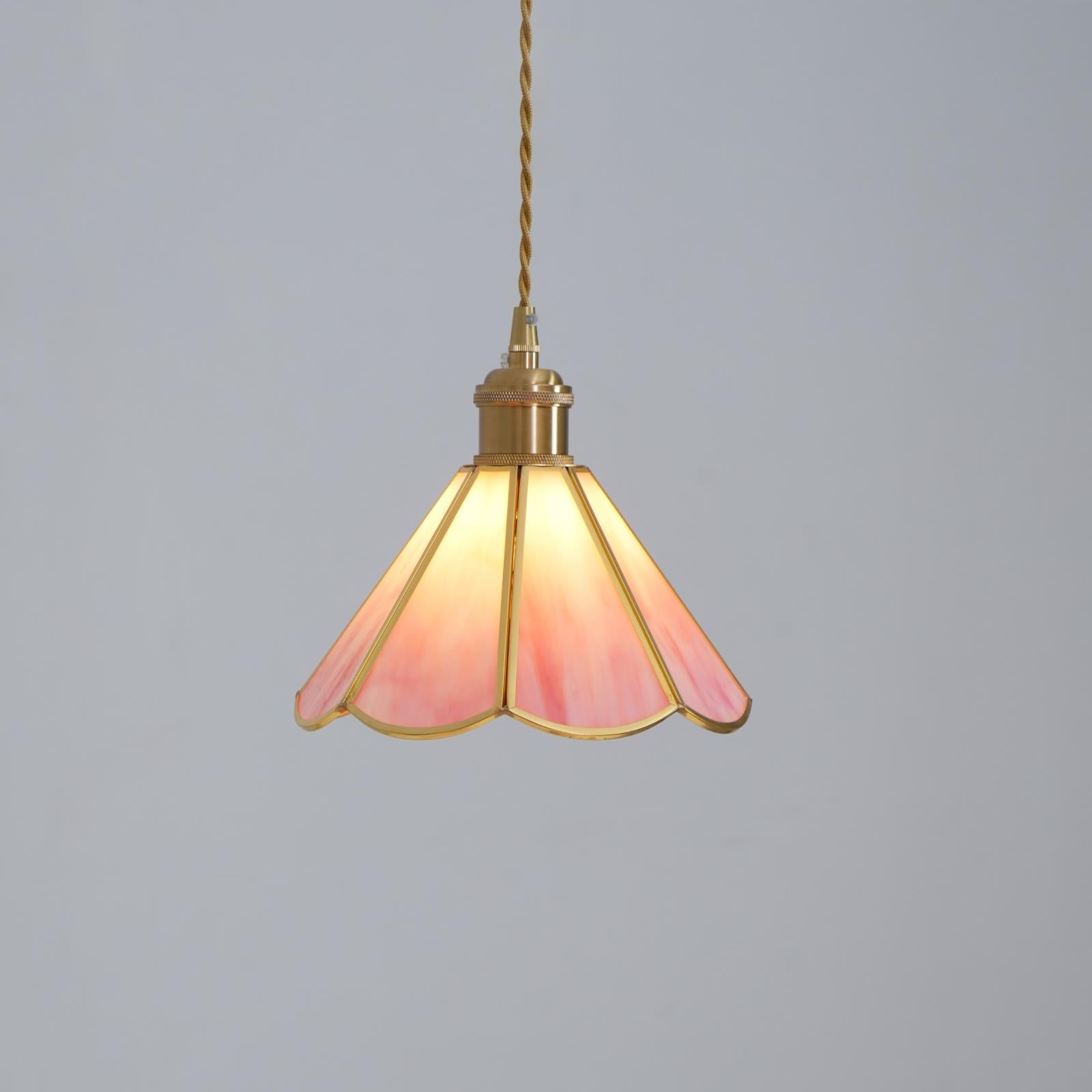 Lione Suspension en vitrail rose