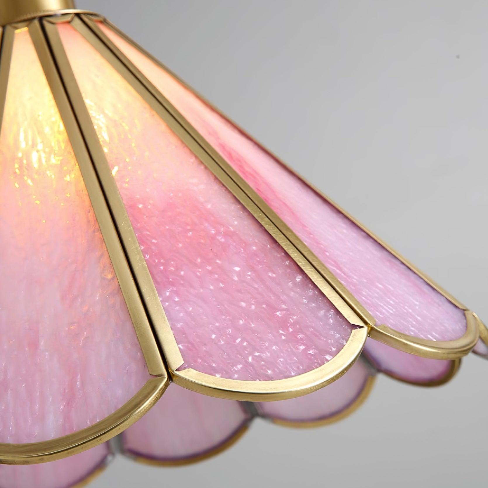 Lione Suspension en vitrail rose