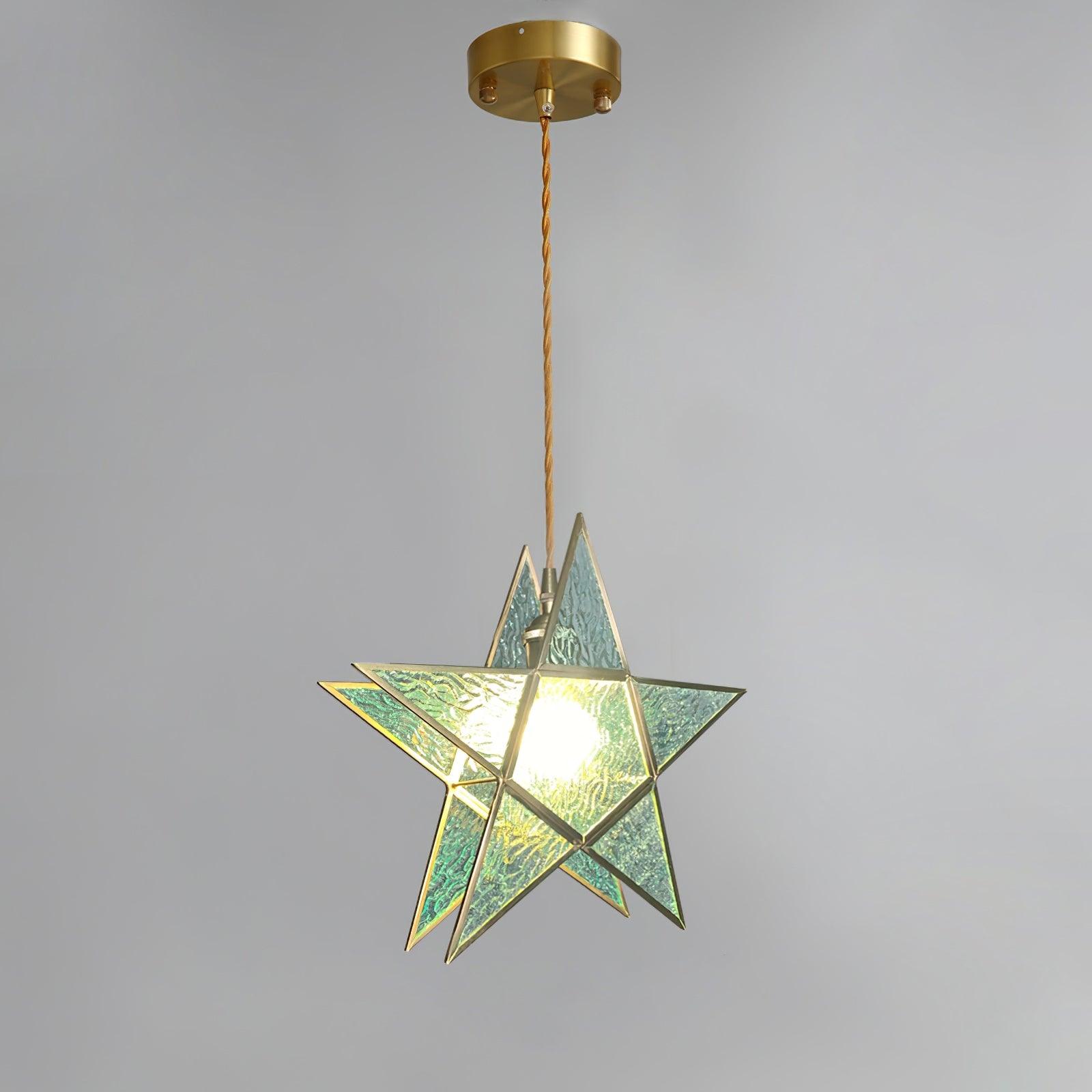Lione Suspension en vitrail rose