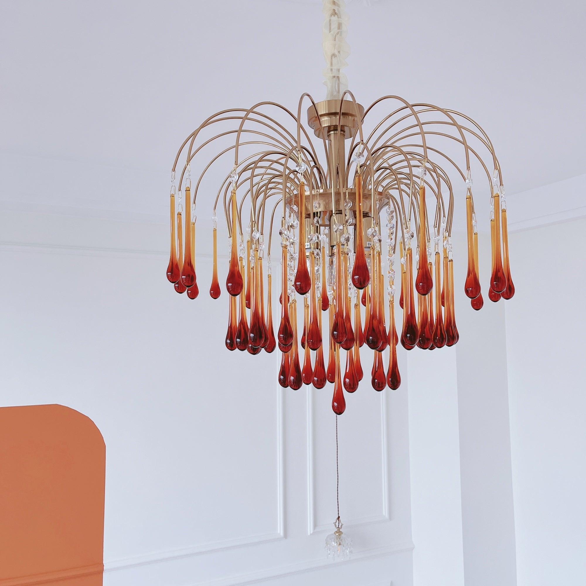 Lustra Lustre Bras Dorés et Cristal