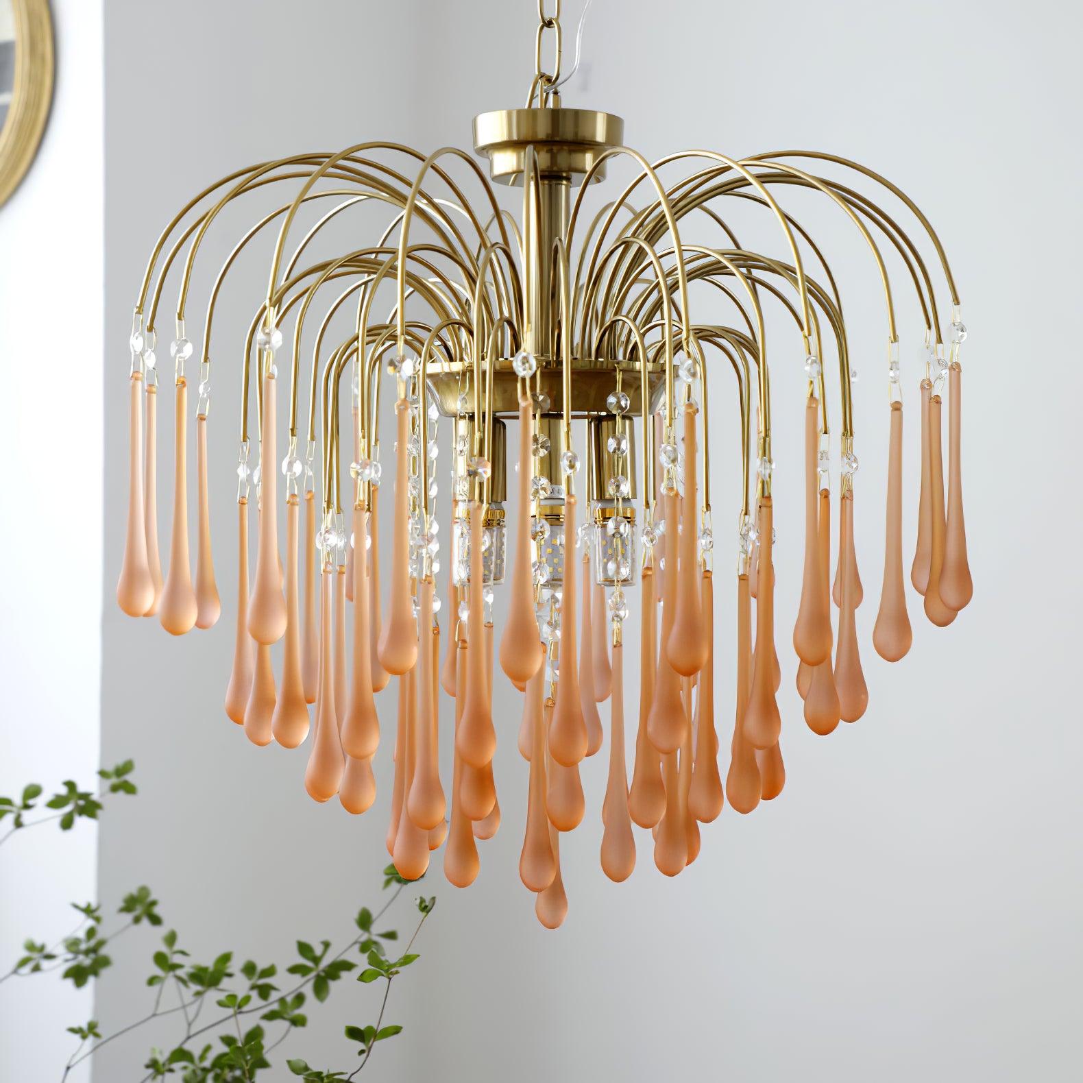 Lustra Lustre Bras Dorés et Cristal