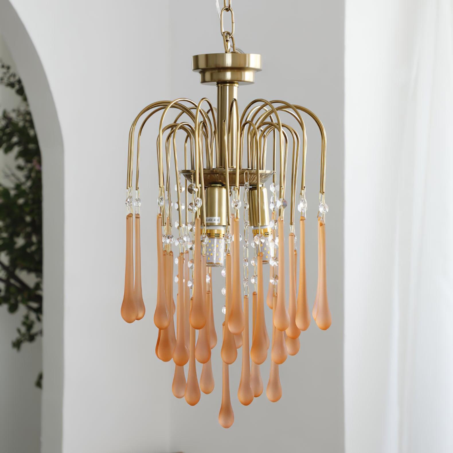 Lustra Lustre Bras Dorés et Cristal
