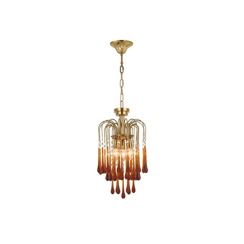 Lustra Lustre Bras Dorés et Cristal