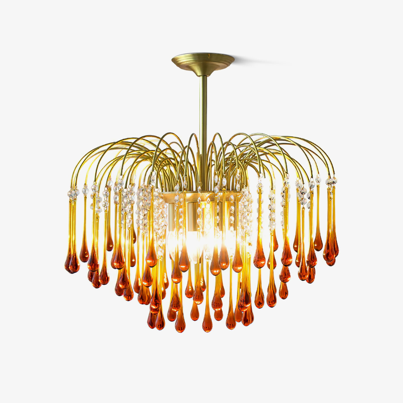 Lustra Lustre Bras Dorés et Cristal