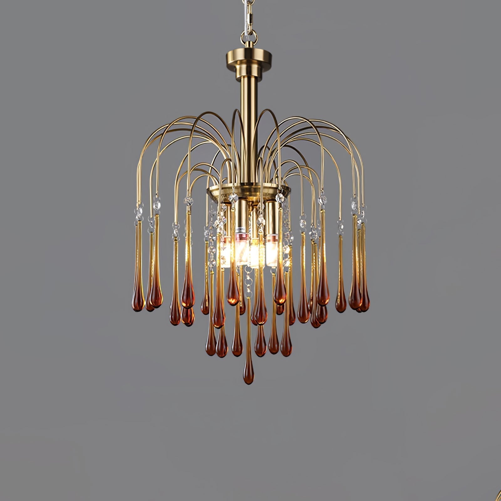 Lustra Lustre Bras Dorés et Cristal