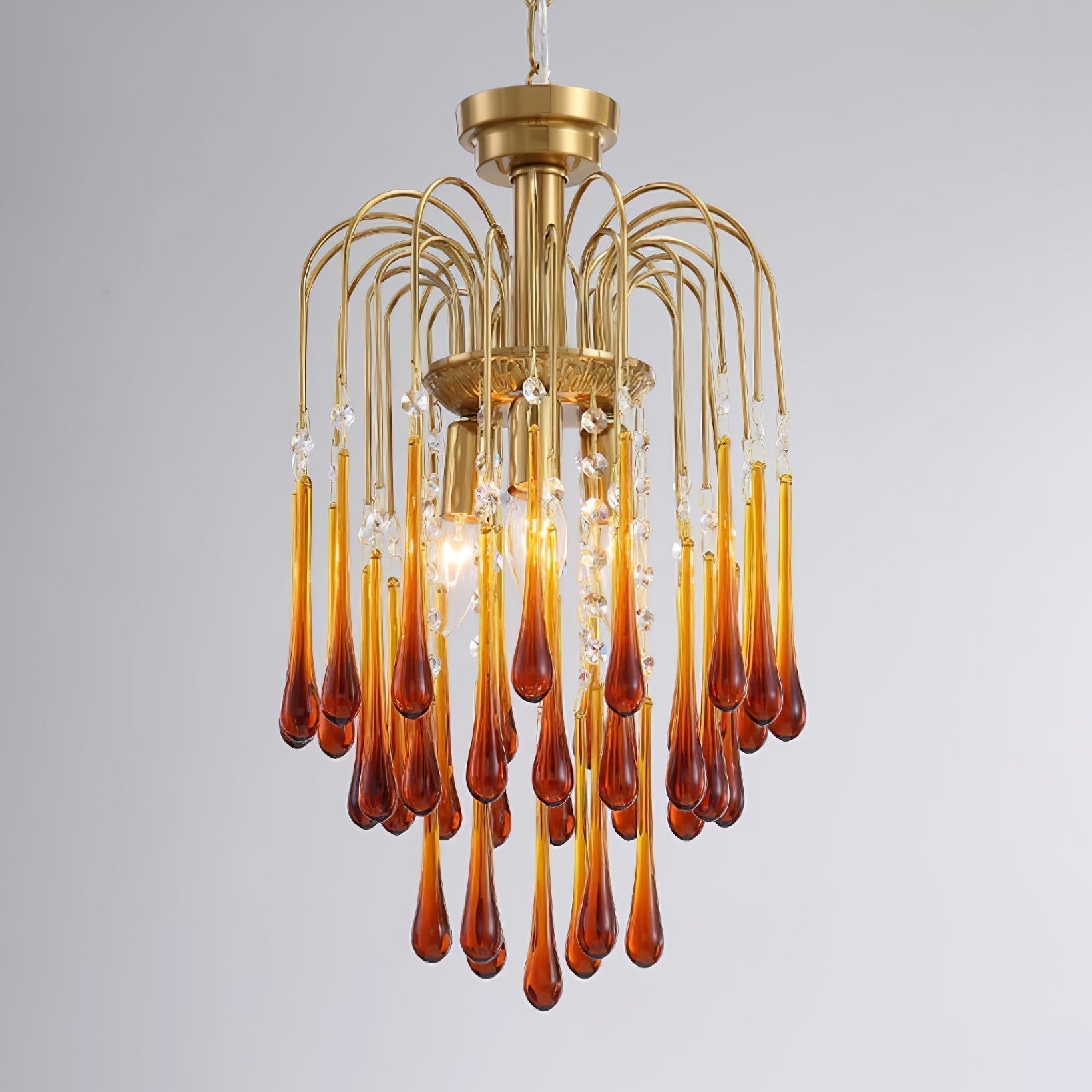 Lustra Lustre Bras Dorés et Cristal