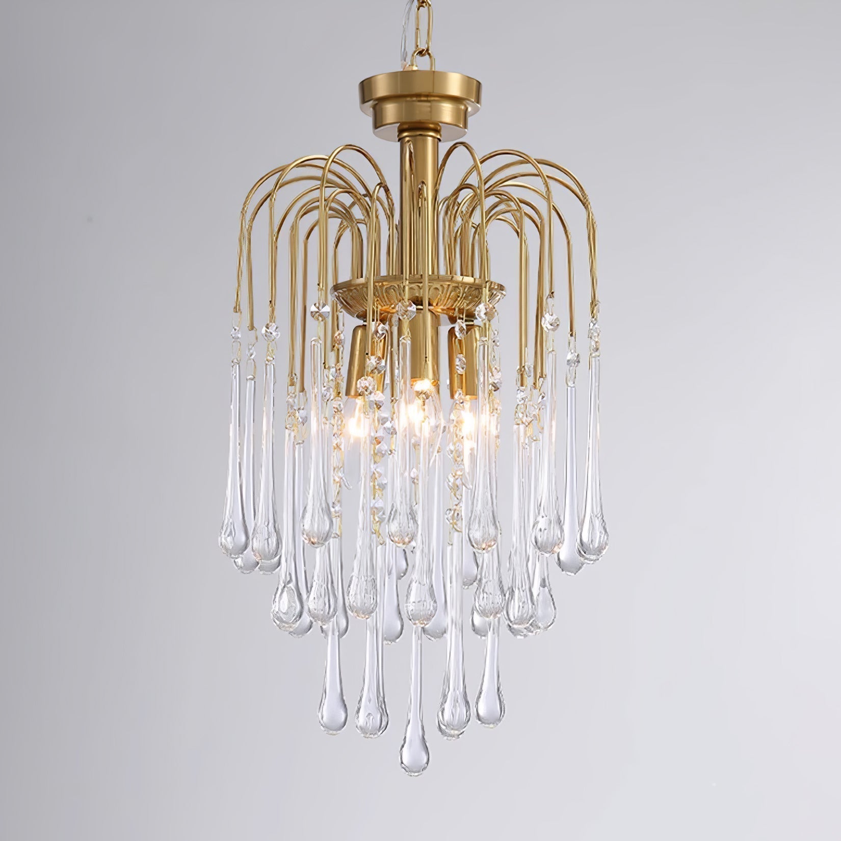 Lustra Lustre Bras Dorés et Cristal