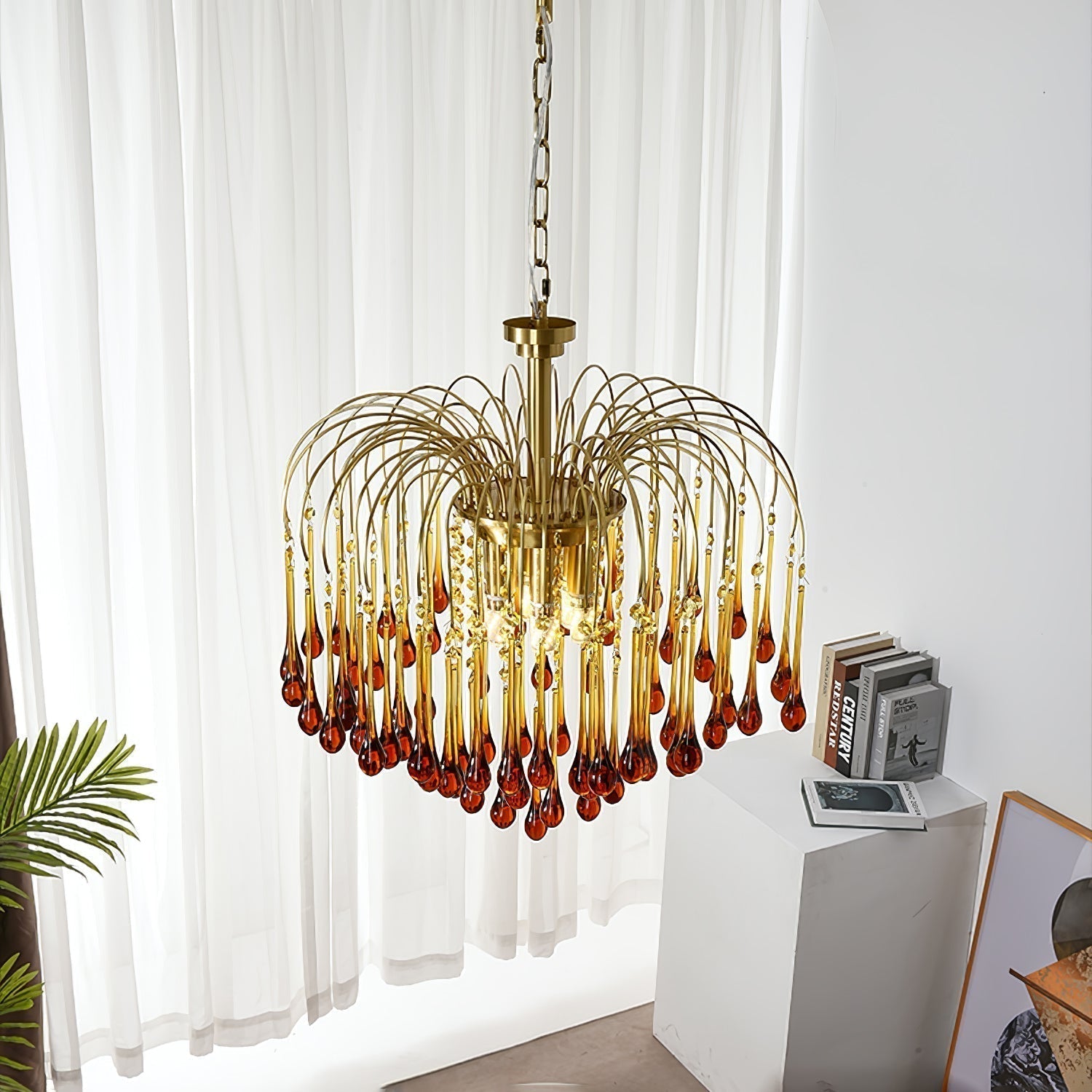 Lustra Lustre Bras Dorés et Cristal