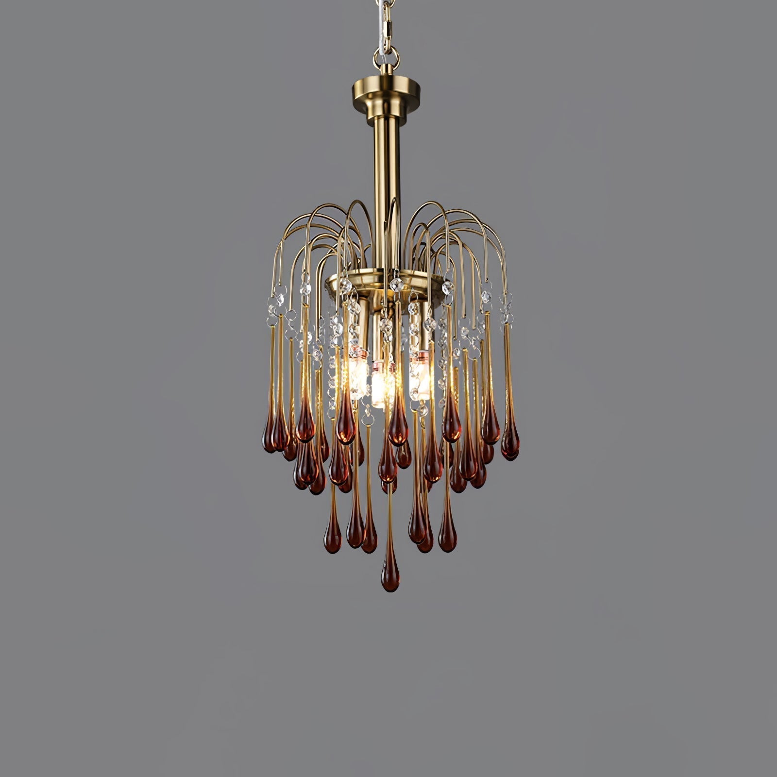 Lustra Lustre Bras Dorés et Cristal