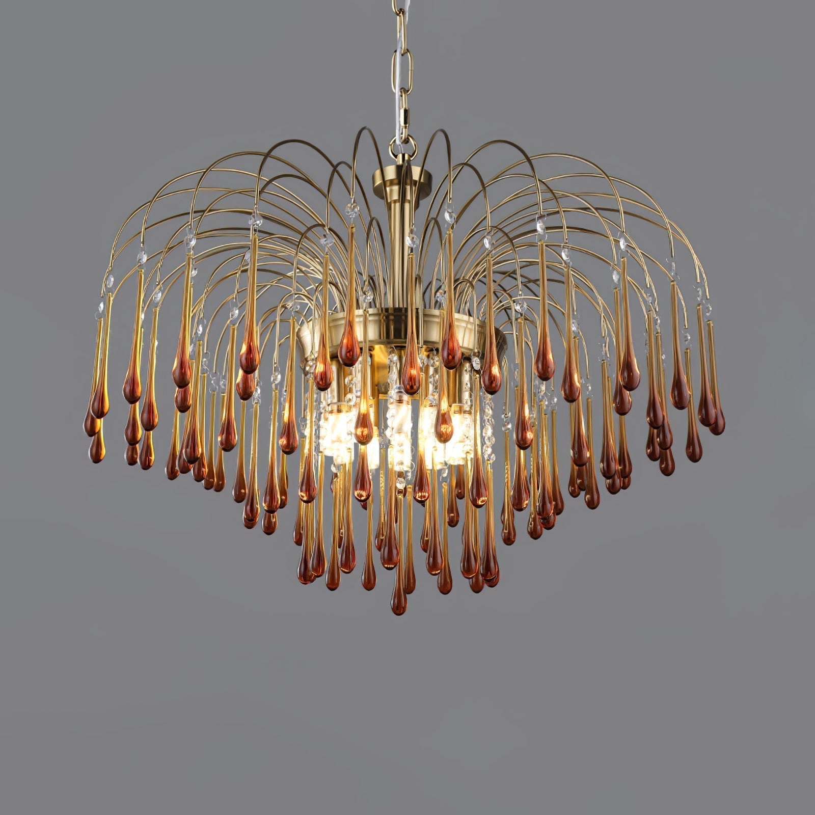 Lustra Lustre Bras Dorés et Cristal
