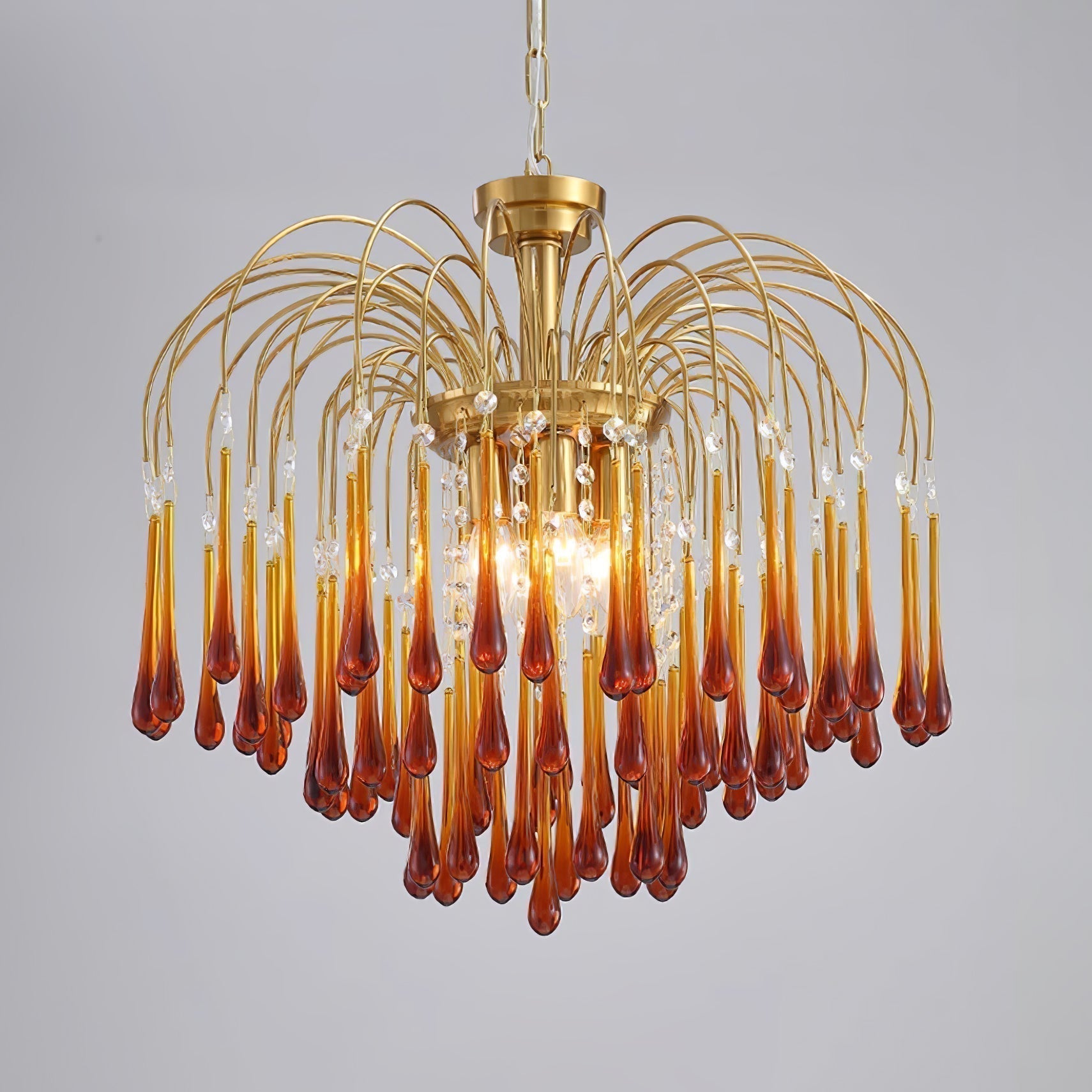 Lustra Lustre Bras Dorés et Cristal