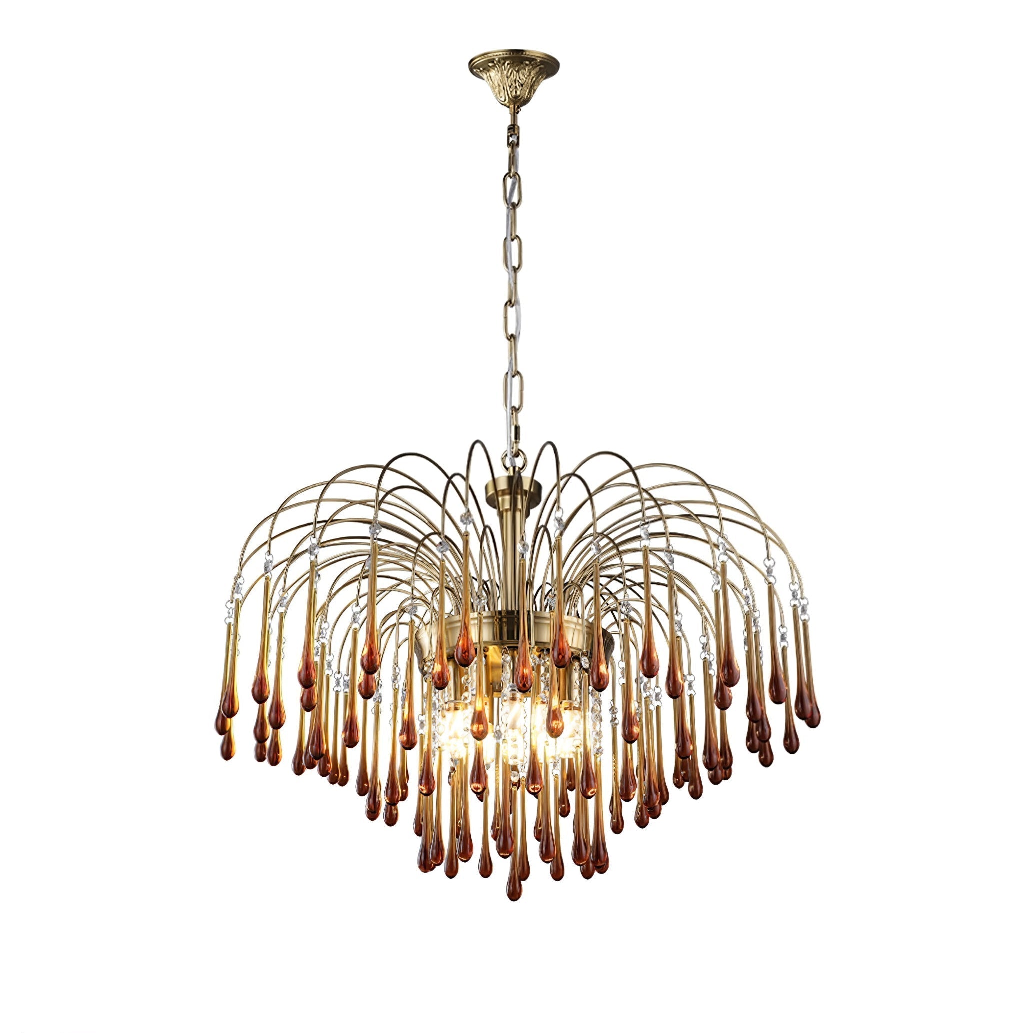 Lustra Lustre Bras Dorés et Cristal