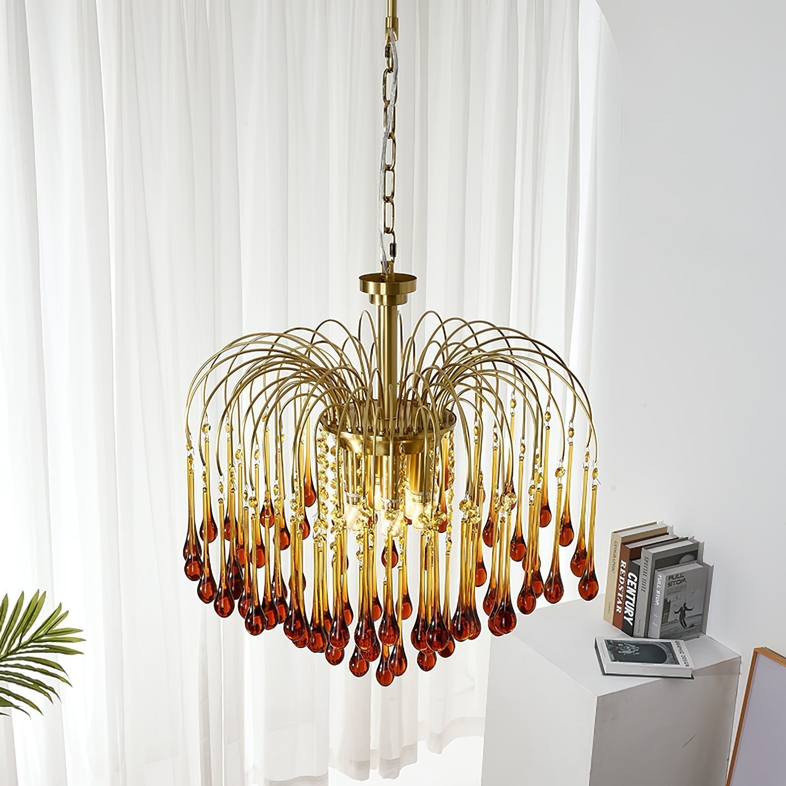 Lustra Lustre Bras Dorés et Cristal