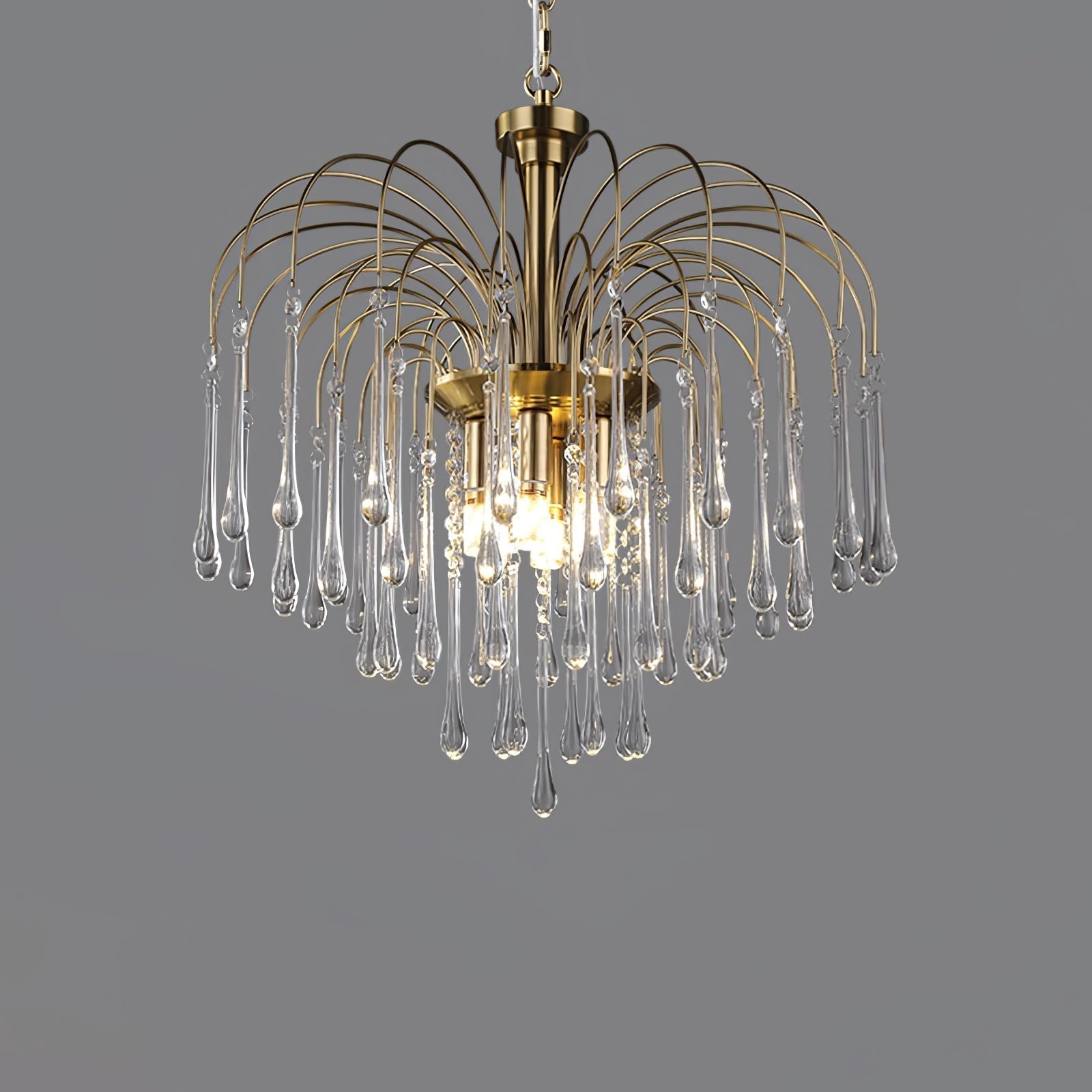 Lustra Lustre Bras Dorés et Cristal