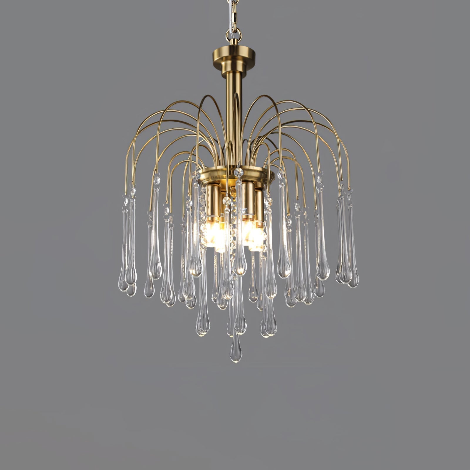 Lustra Lustre Bras Dorés et Cristal