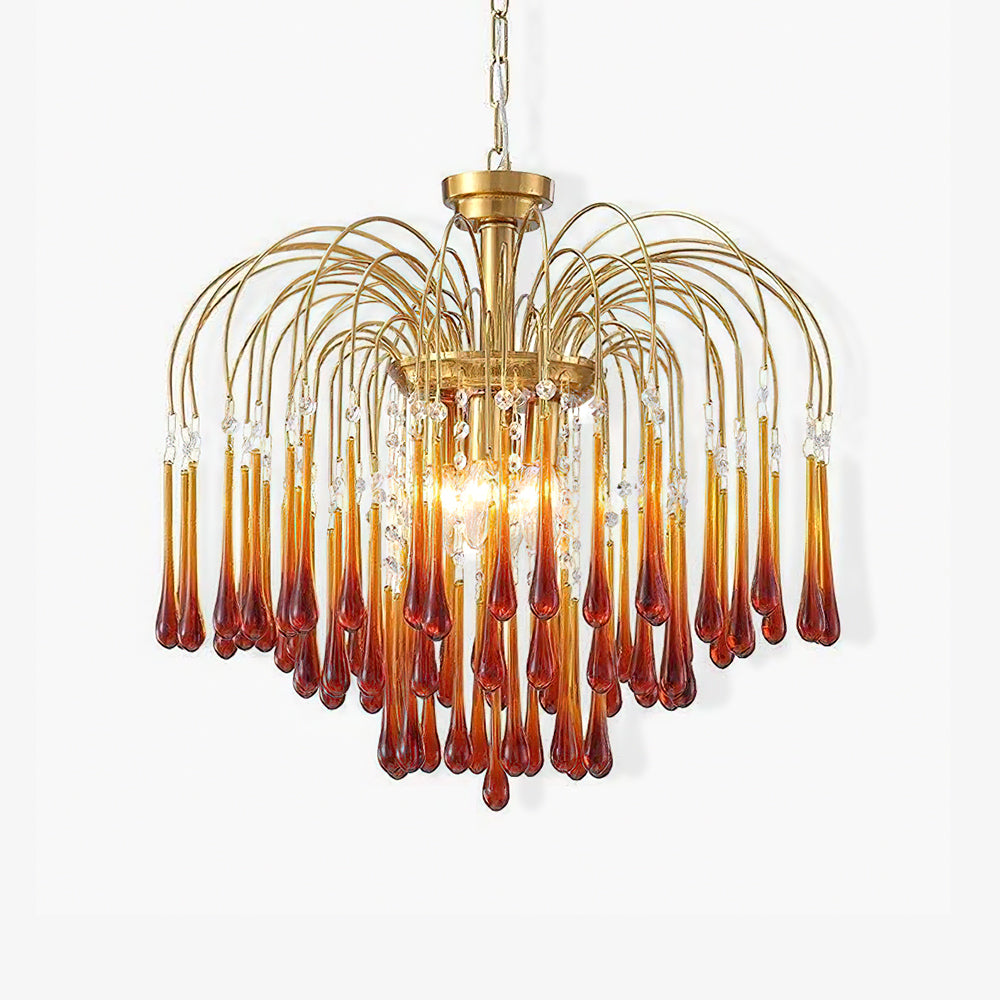 Lustra Lustre Bras Dorés et Cristal