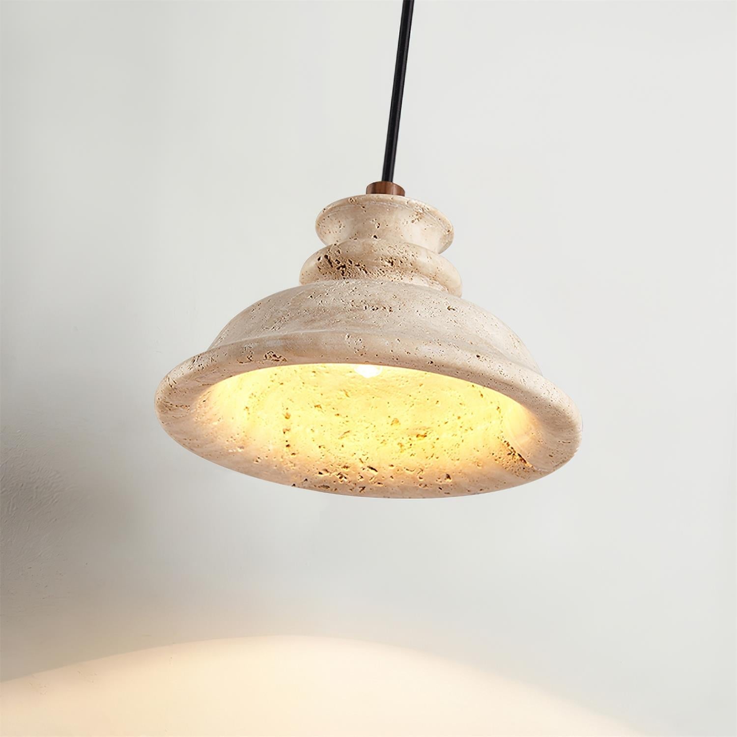 Ritta Suspension Abat-jour Travertin Sculpté