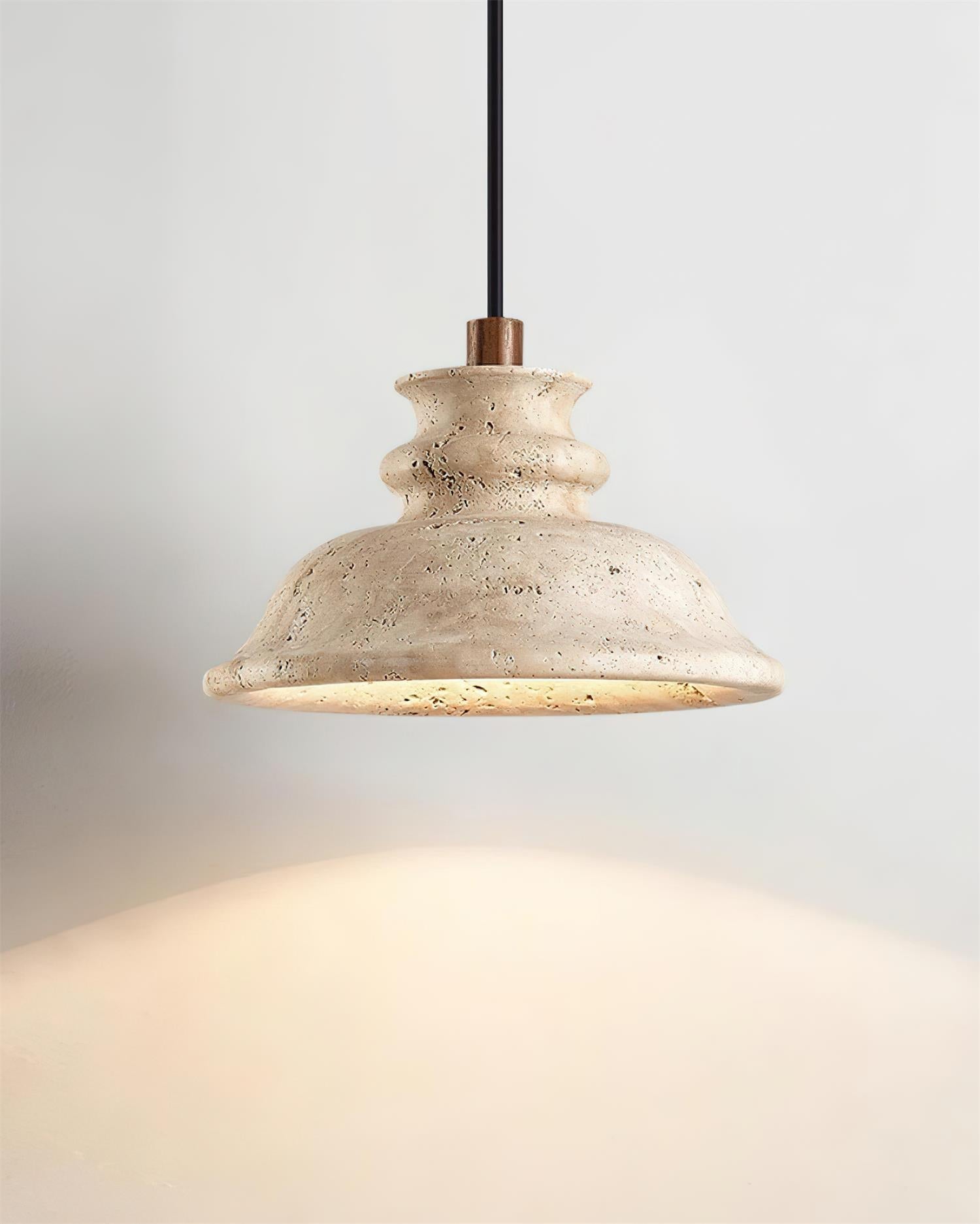 Ritta Suspension Abat-jour Travertin Sculpté