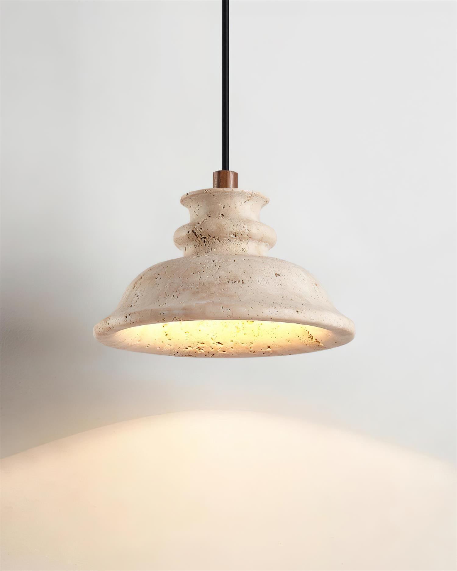Ritta Suspension Abat-jour Travertin Sculpté
