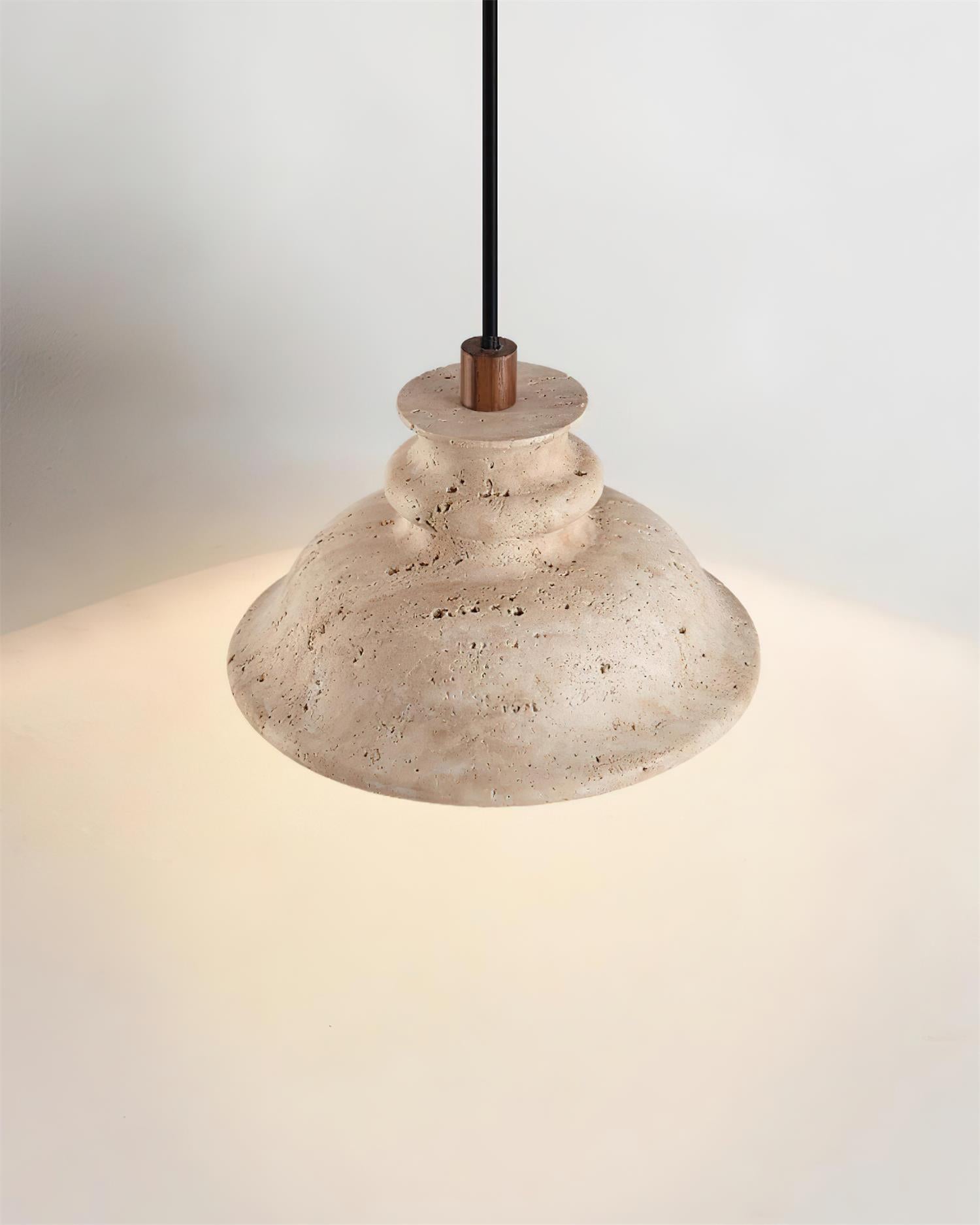 Ritta Suspension Abat-jour Travertin Sculpté