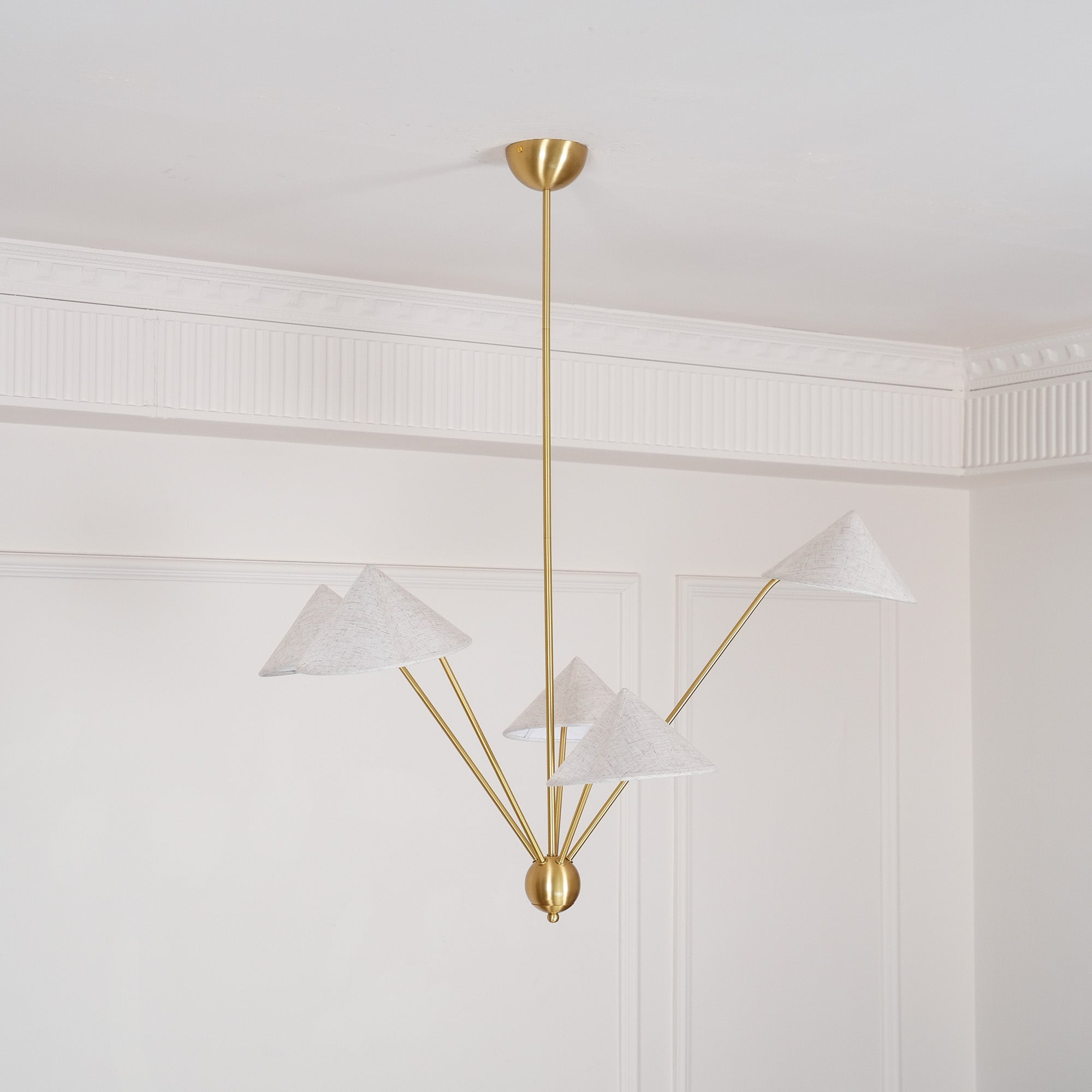 Lustra Lustre Laiton Courbé Beige