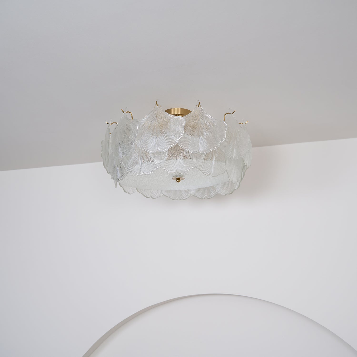 Maple Lampe de Plafond en Verre Cluster de Feuilles