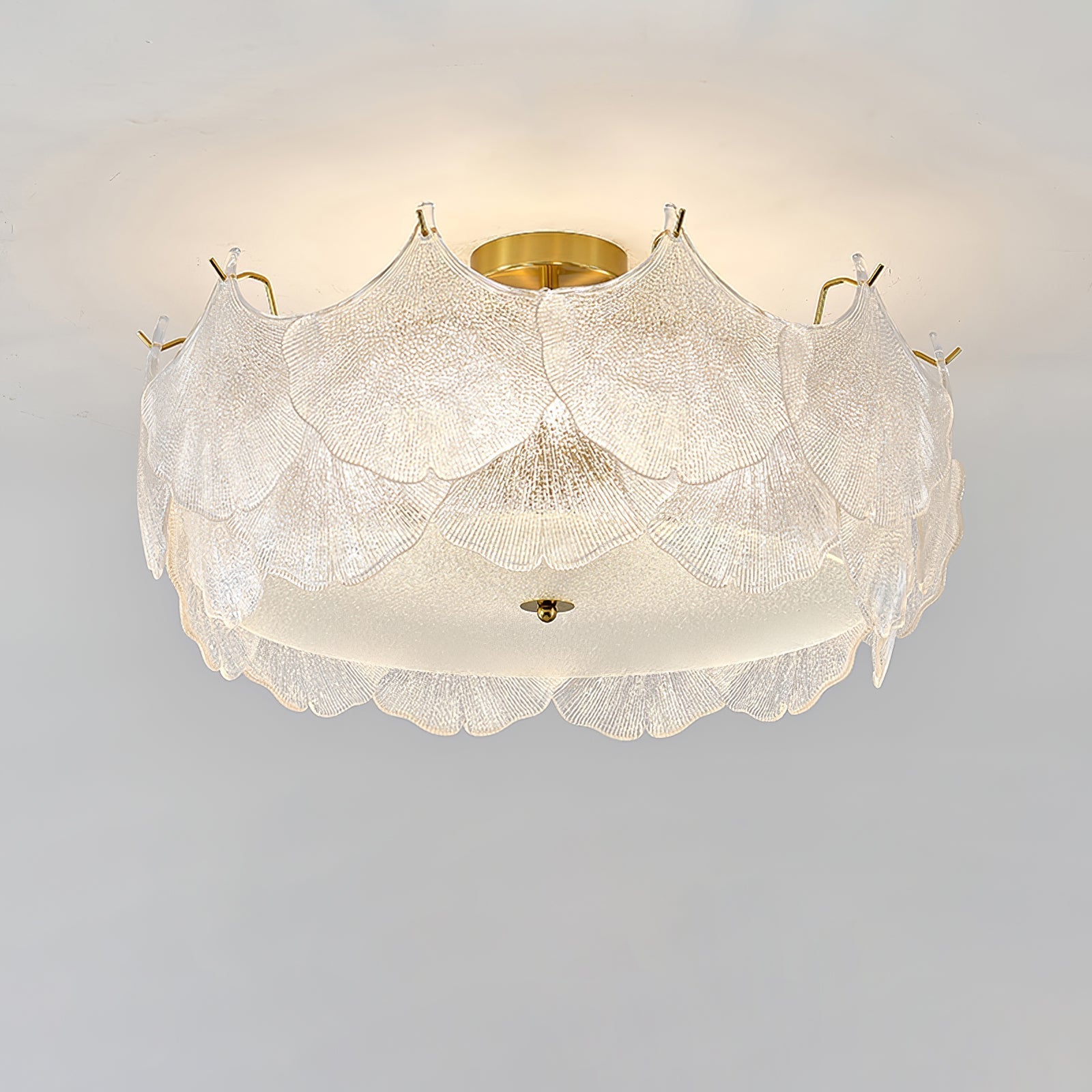 Maple Lampe de Plafond en Verre Cluster de Feuilles
