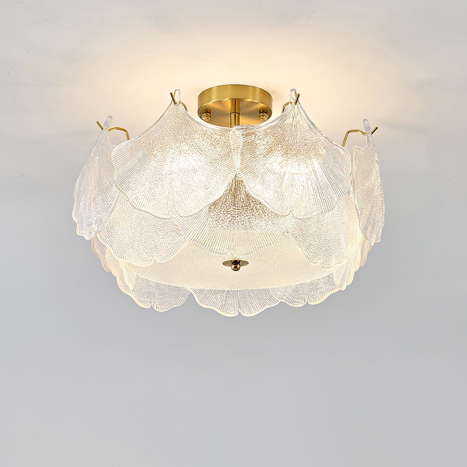 Maple Lampe de Plafond en Verre Cluster de Feuilles