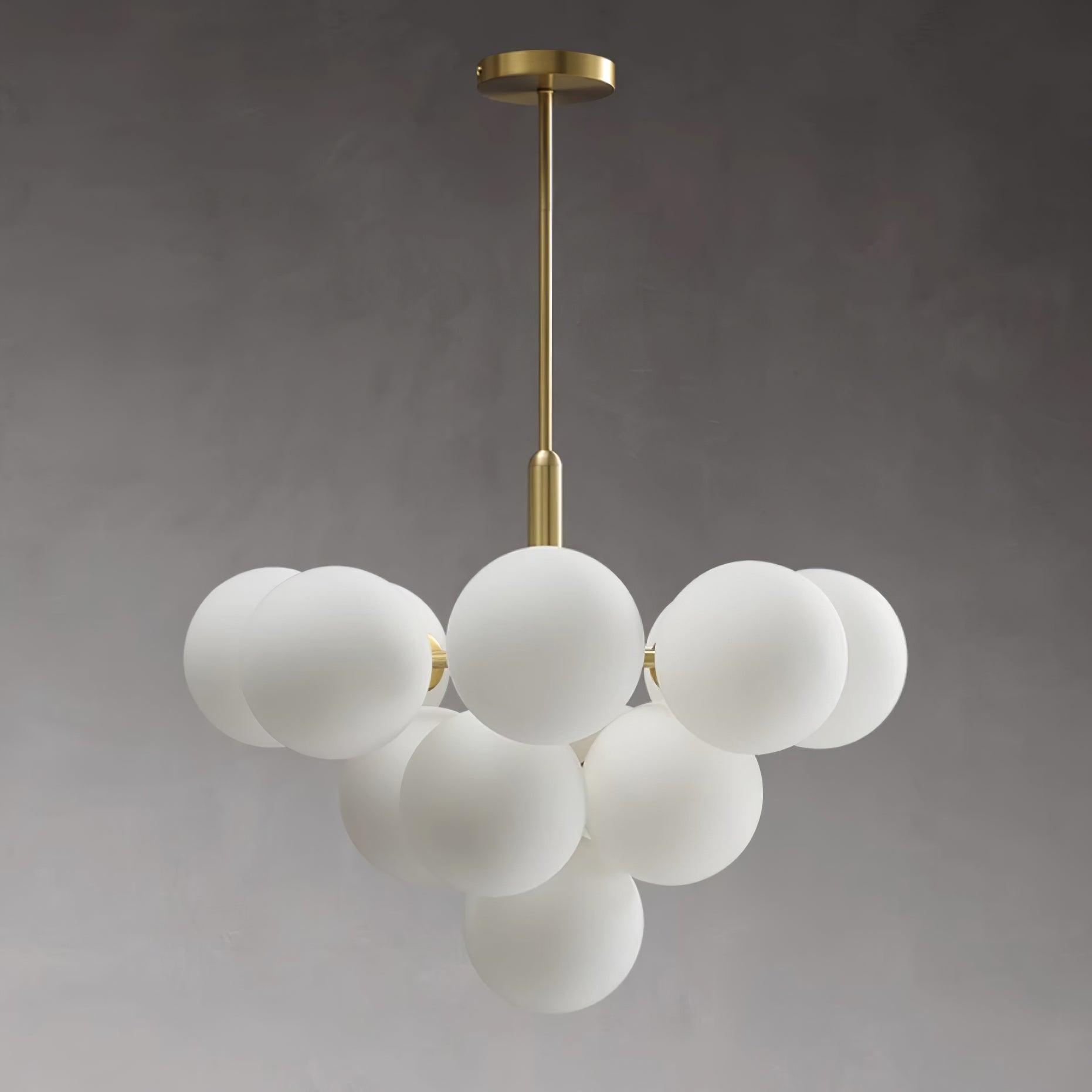 Lustre Globe en Verre Cluster Cadre en Laiton Moderne Minimaliste pour Maison