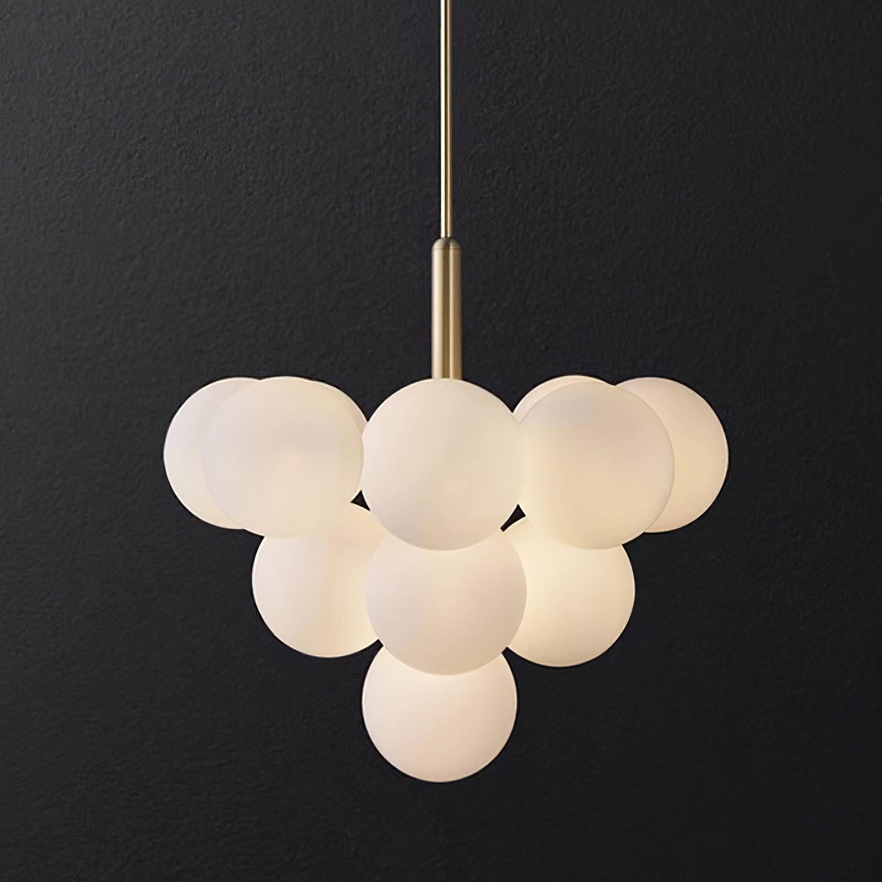 Lustre Globe en Verre Cluster Cadre en Laiton Moderne Minimaliste pour Maison