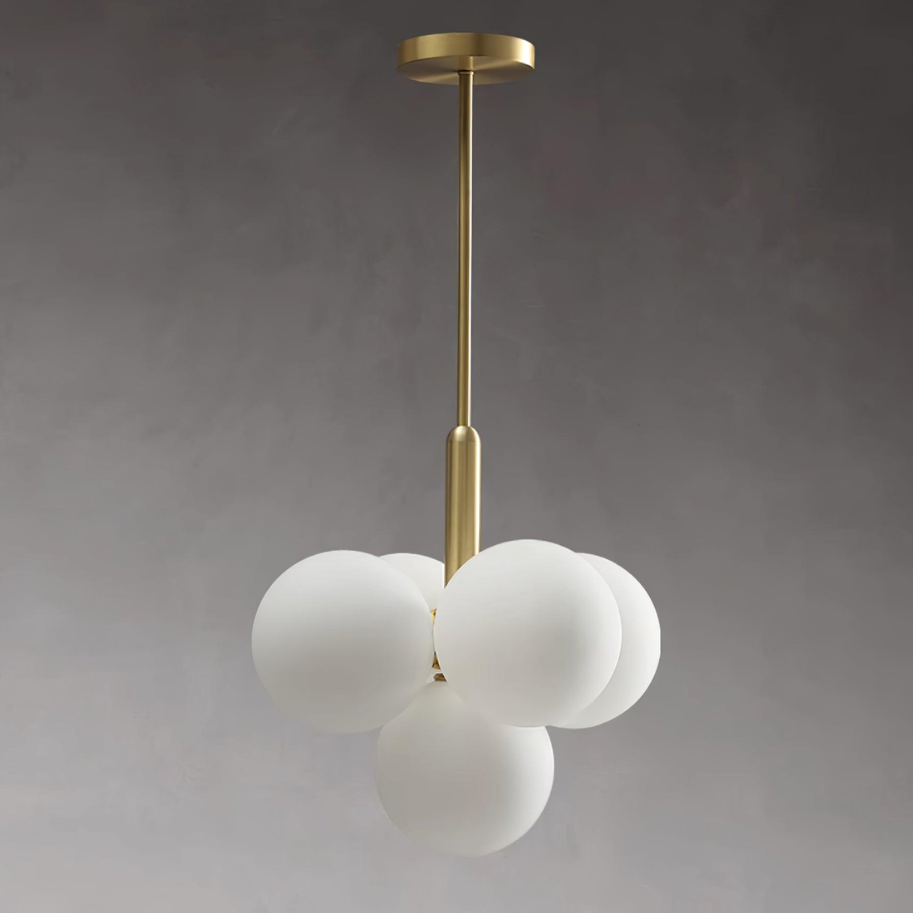 Lustre Globe en Verre Cluster Cadre en Laiton Moderne Minimaliste pour Maison