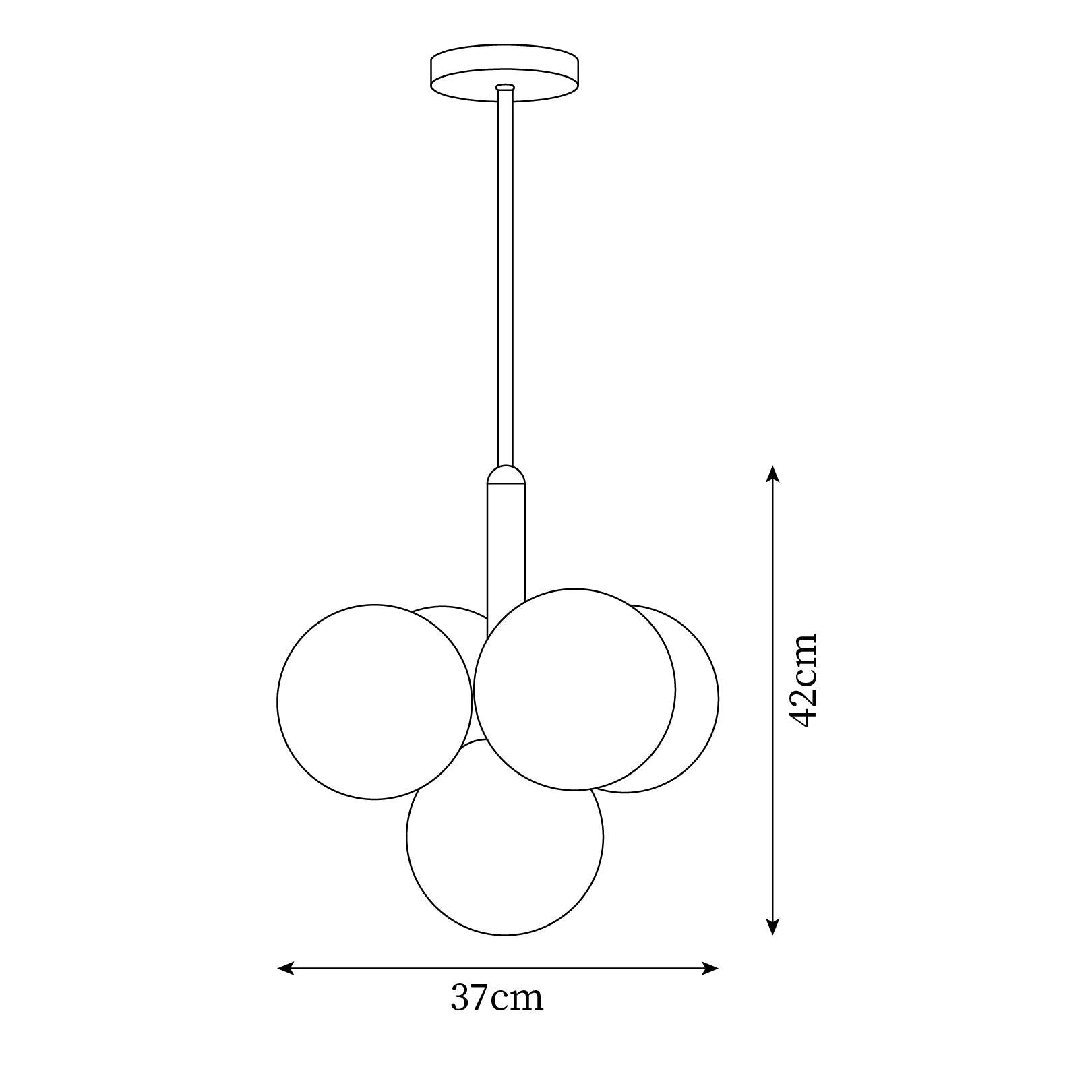 Lustre Globe en Verre Cluster Cadre en Laiton Moderne Minimaliste pour Maison