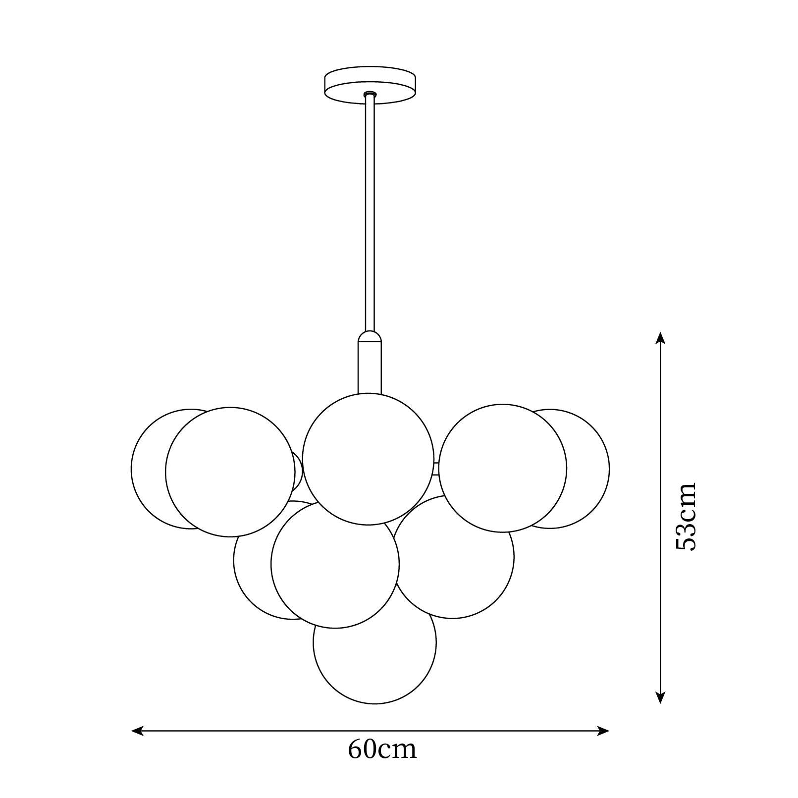 Lustre Globe en Verre Cluster Cadre en Laiton Moderne Minimaliste pour Maison