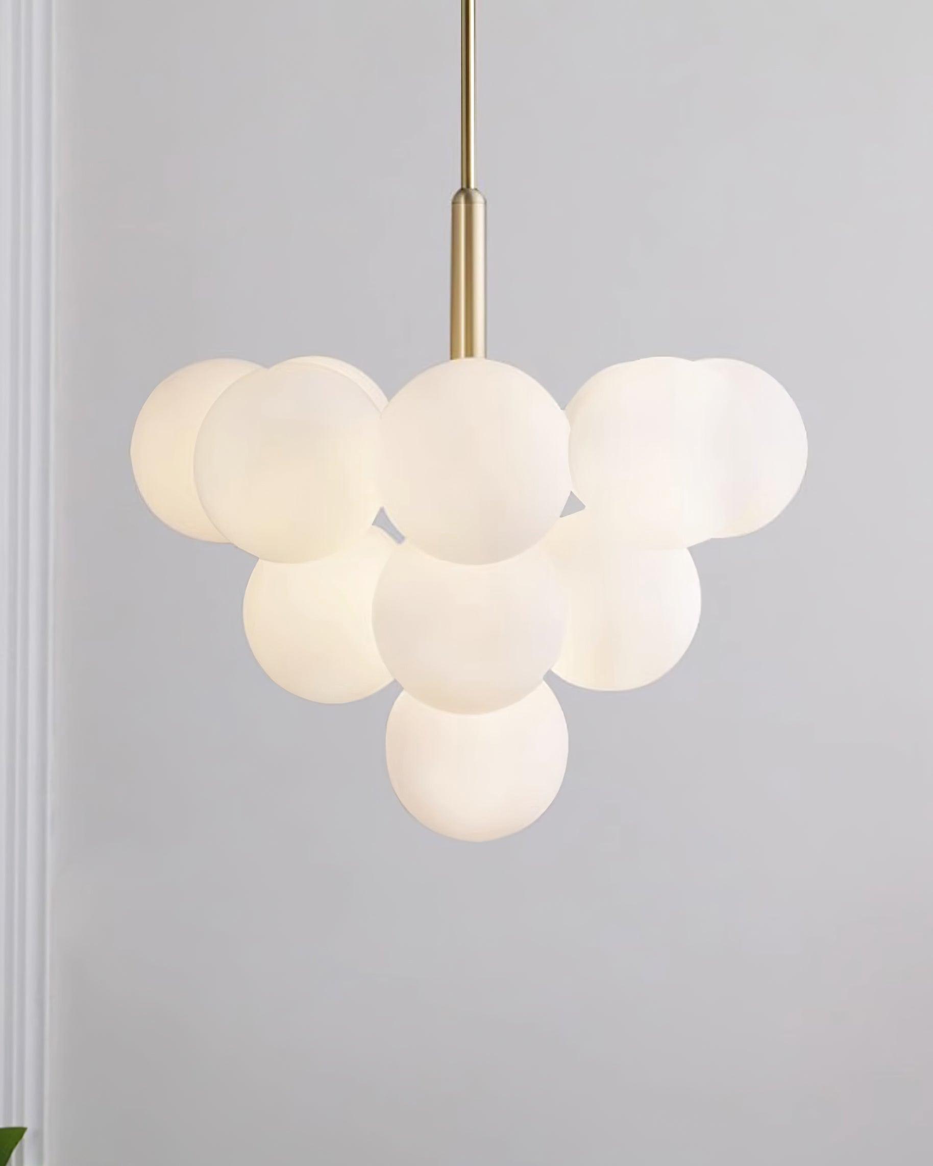 Lustre Globe en Verre Cluster Cadre en Laiton Moderne Minimaliste pour Maison