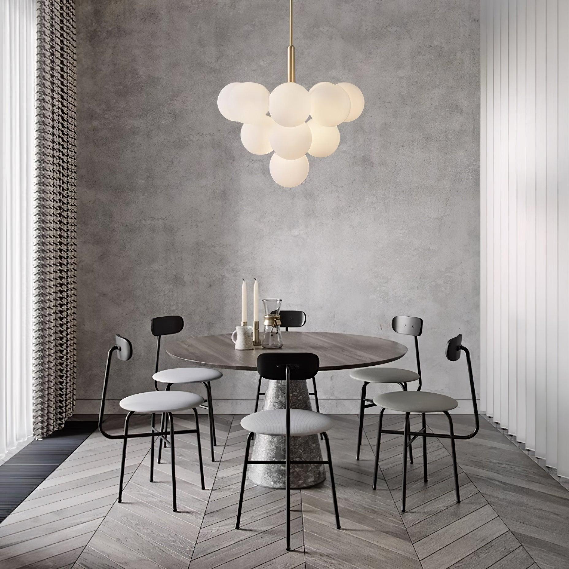 Lustre Globe en Verre Cluster Cadre en Laiton Moderne Minimaliste pour Maison