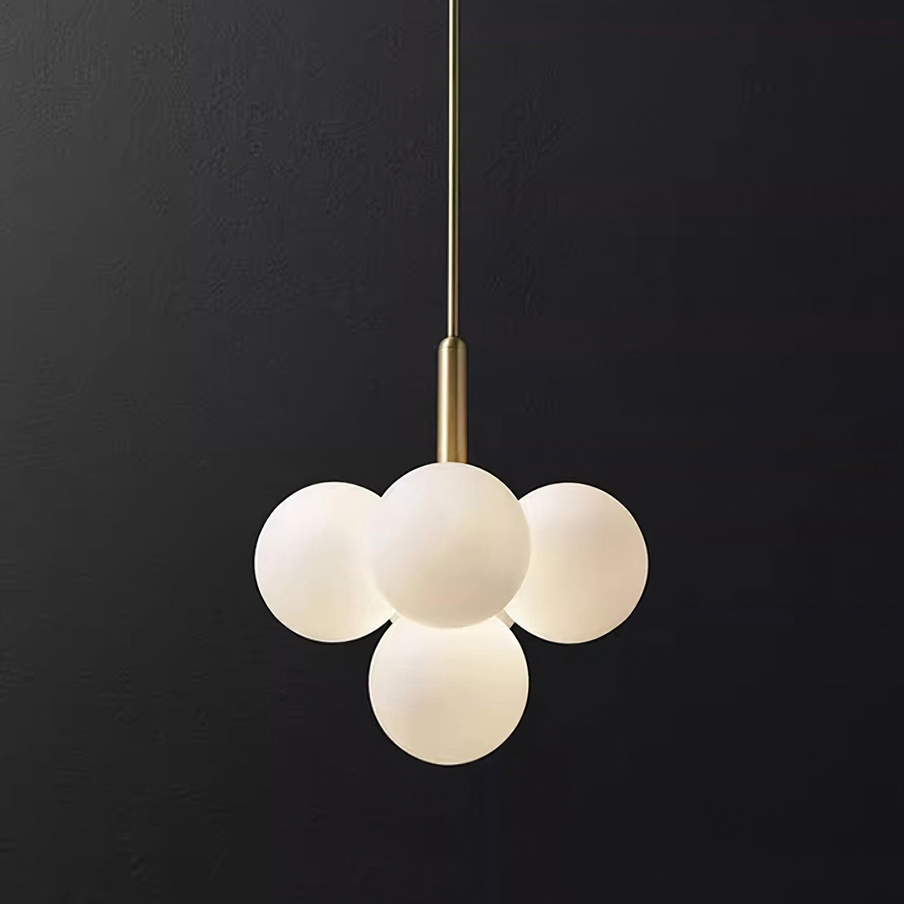 Lustre Globe en Verre Cluster Cadre en Laiton Moderne Minimaliste pour Maison