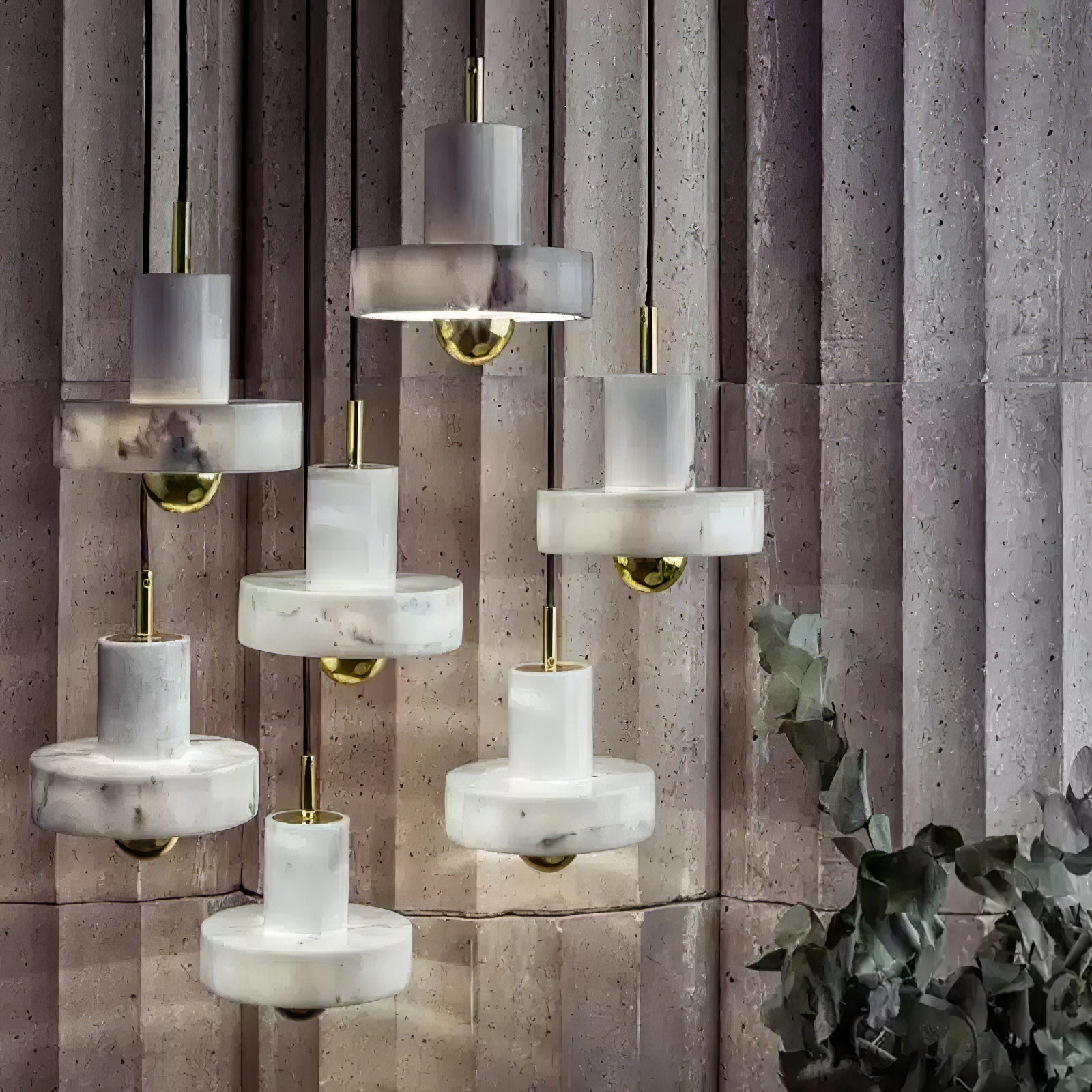 Cunorora Premium Nordic Art Aura Marbre Pendentif Lampe