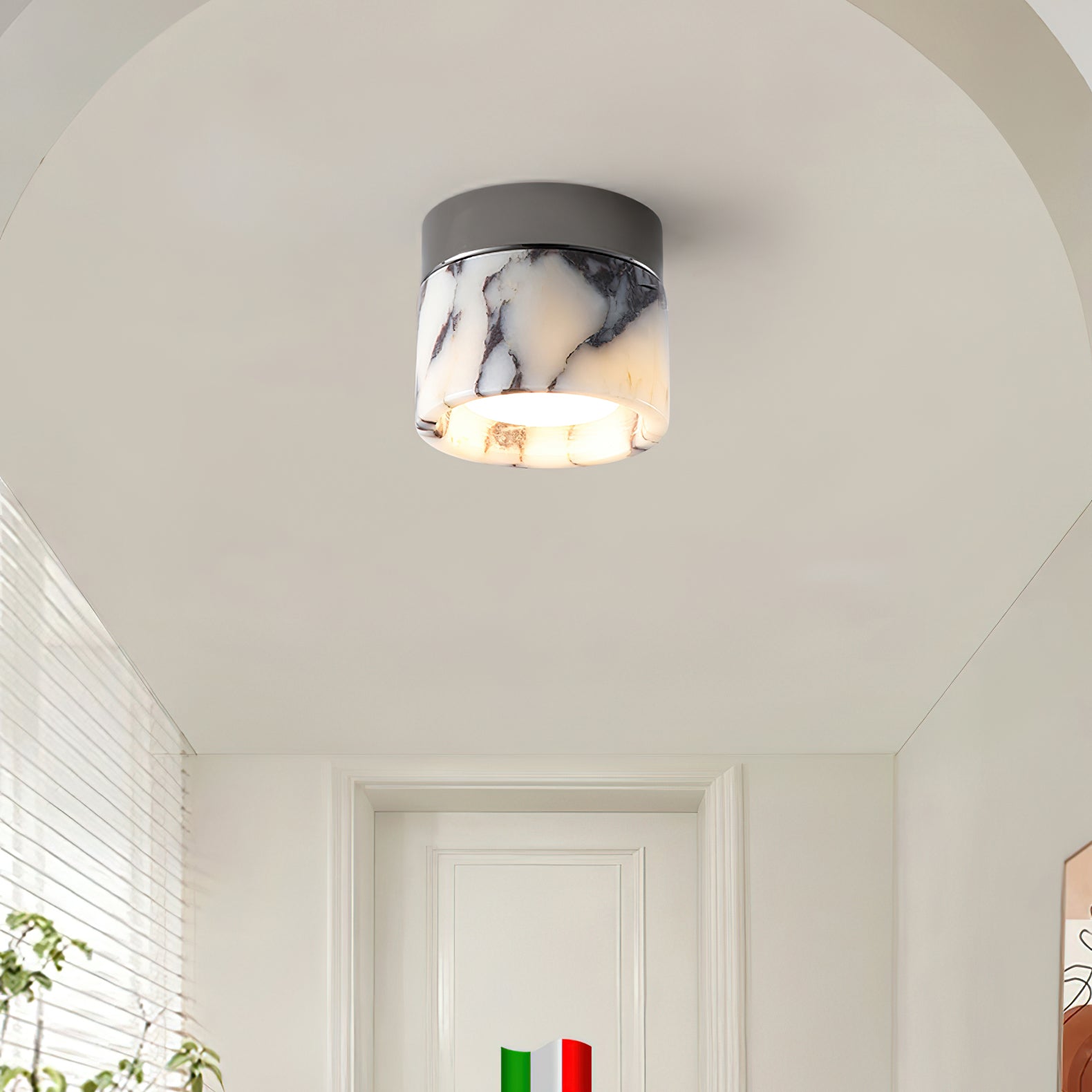 Ivinir Lampe De Plafond Ronde Marbre Minimaliste Moderne