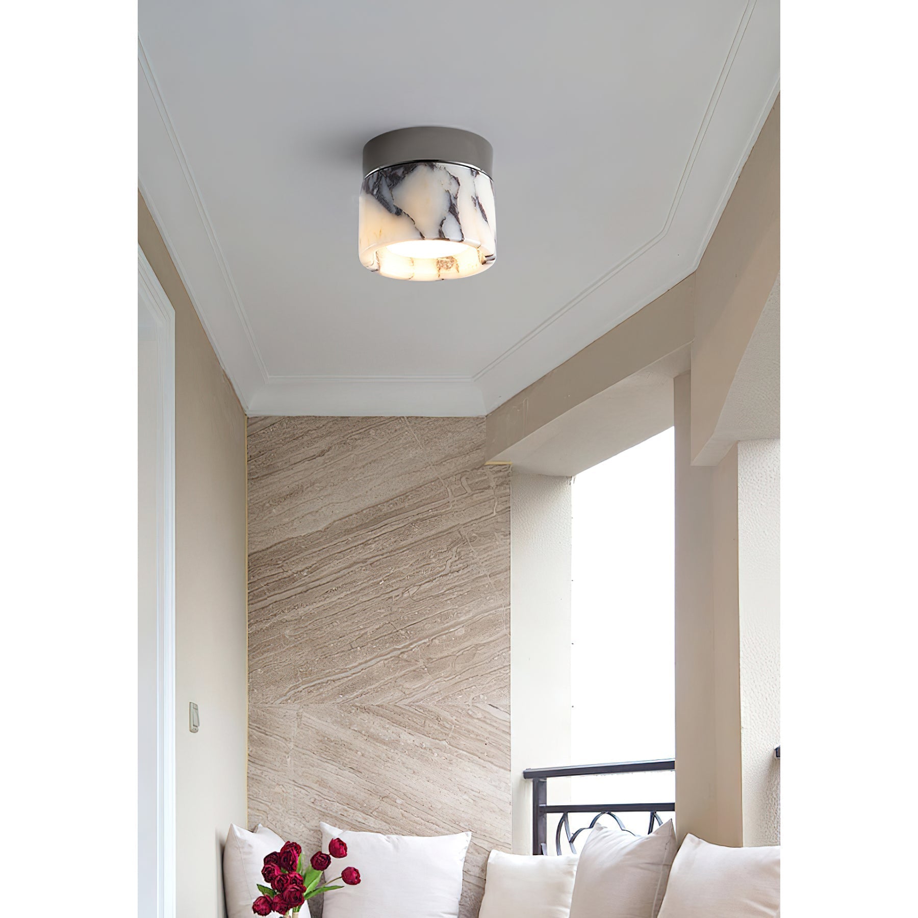 Ivinir Lampe De Plafond Ronde Marbre Minimaliste Moderne