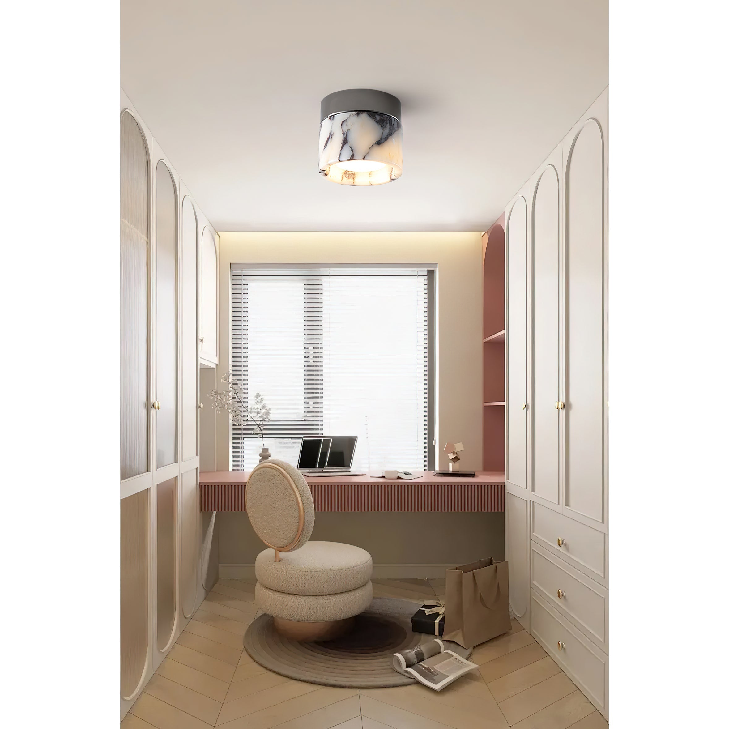 Ivinir Lampe De Plafond Ronde Marbre Minimaliste Moderne