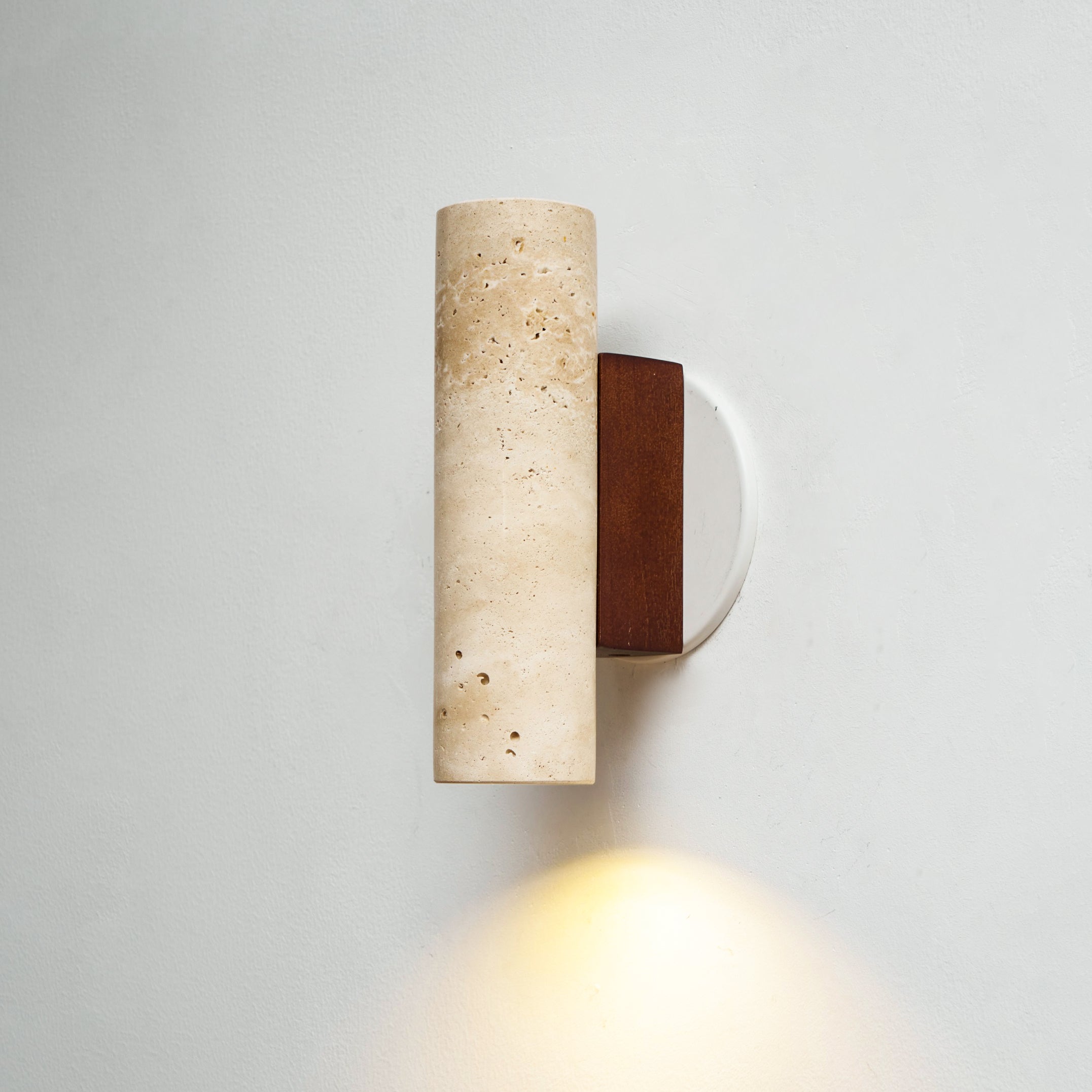 Celore Cylindre-Bois Travertin Luminaire Mural