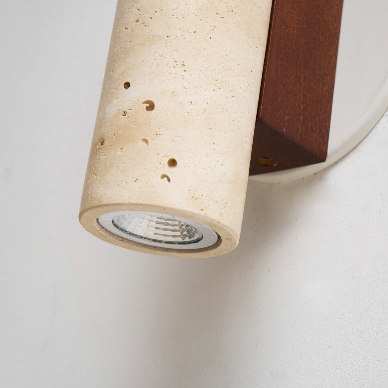 Celore Cylindre-Bois Travertin Luminaire Mural