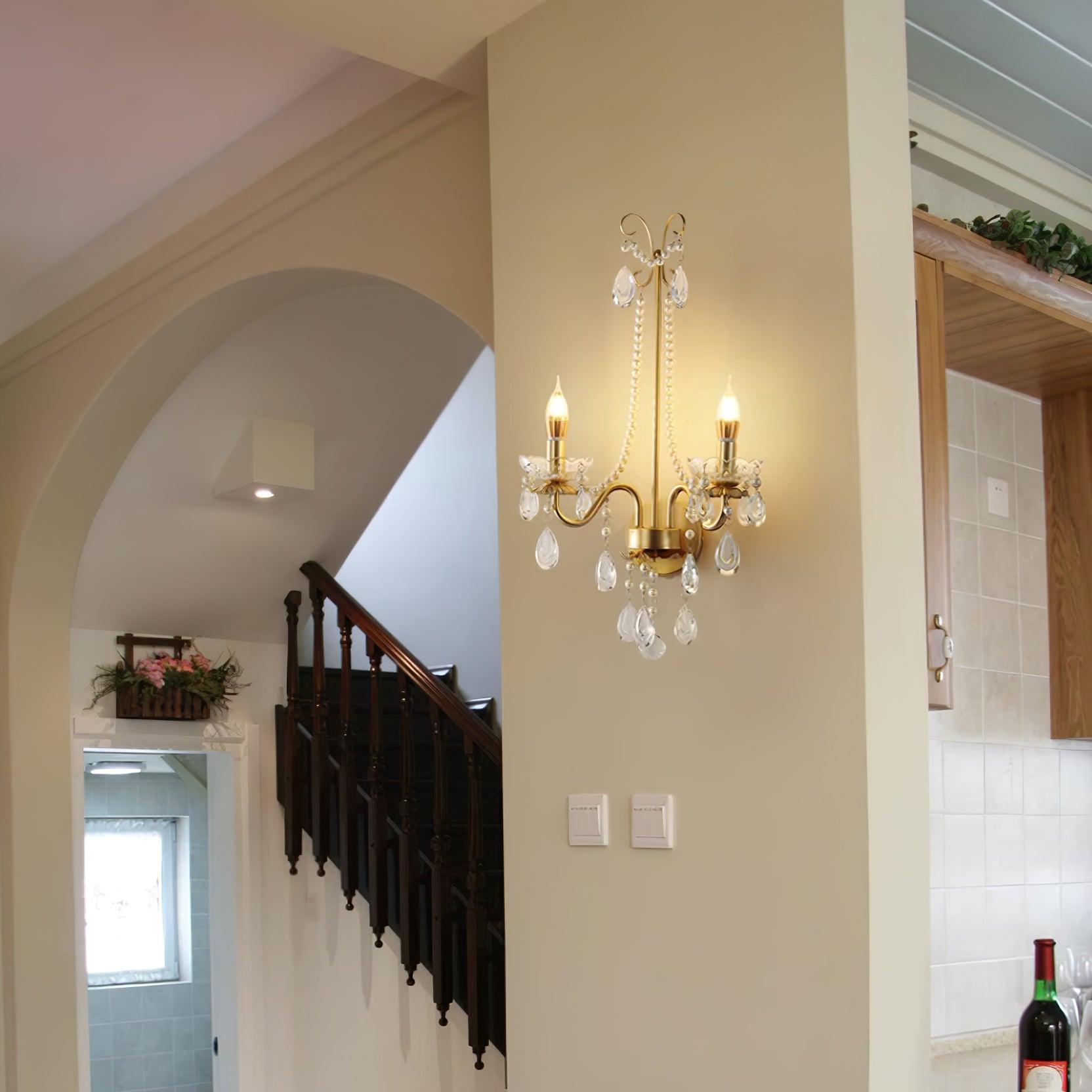 Applique Murale Perles de Cristal Ornée Élégante Chic pour Maison