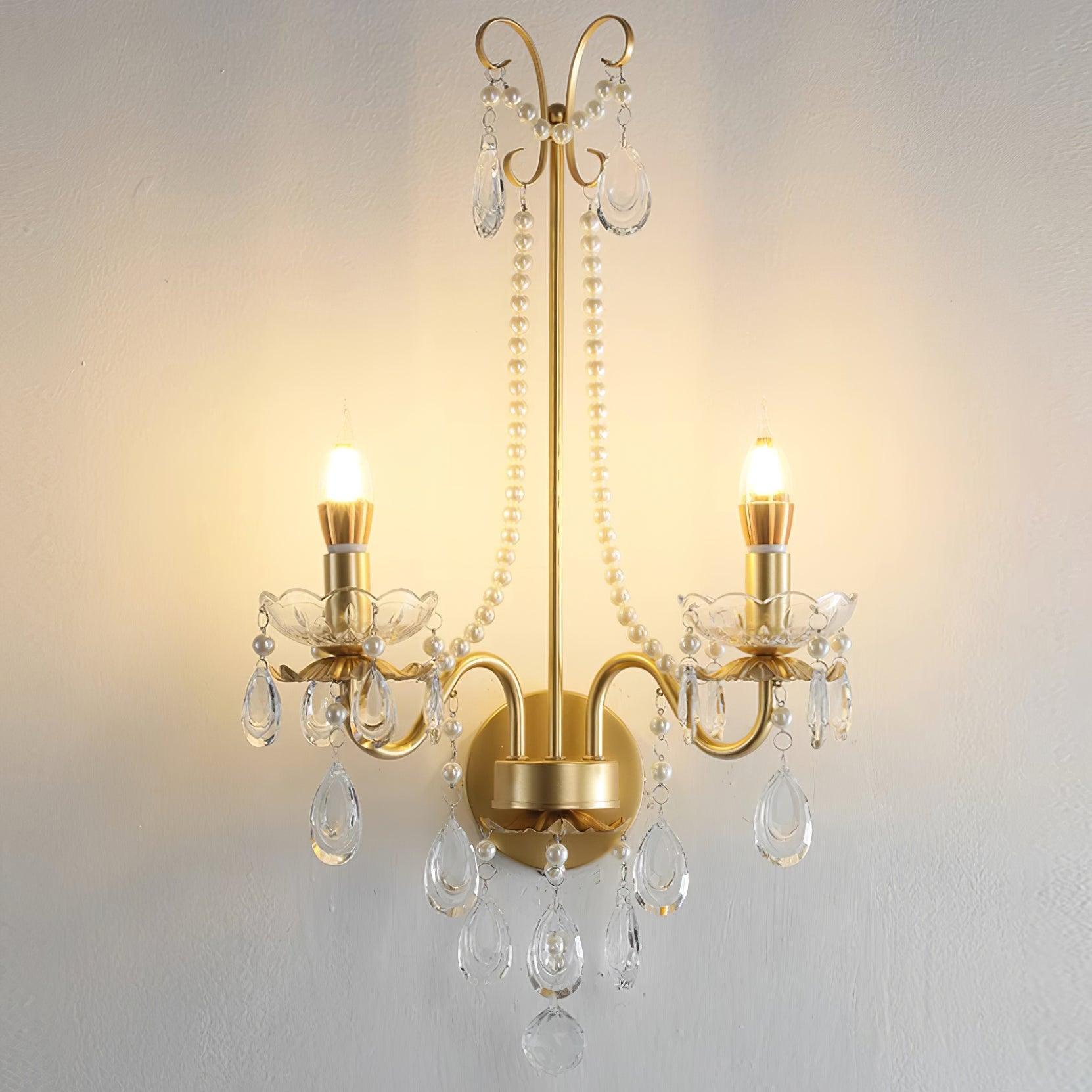 Applique Murale Perles de Cristal Ornée Élégante Chic pour Maison