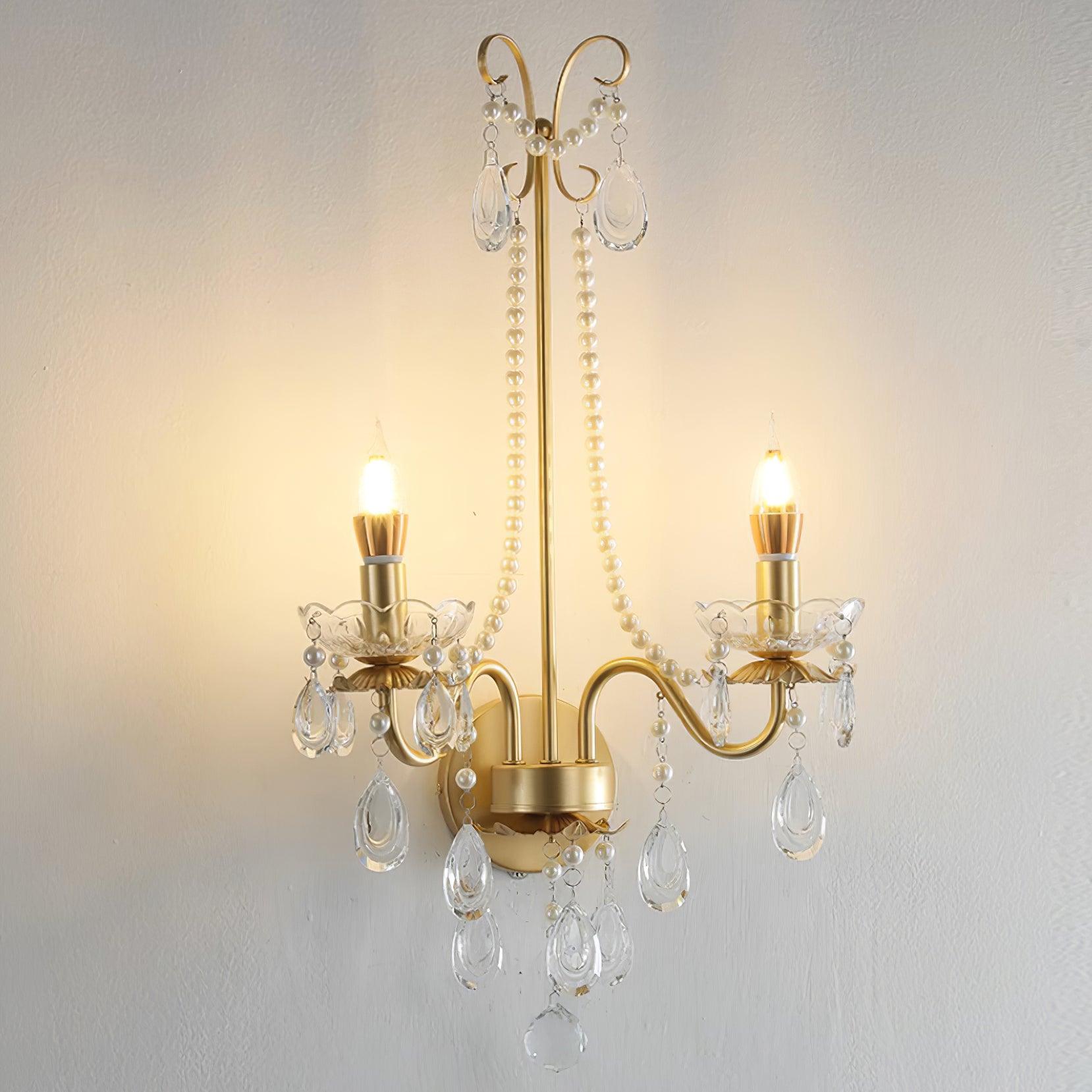 Applique Murale Perles de Cristal Ornée Élégante Chic pour Maison
