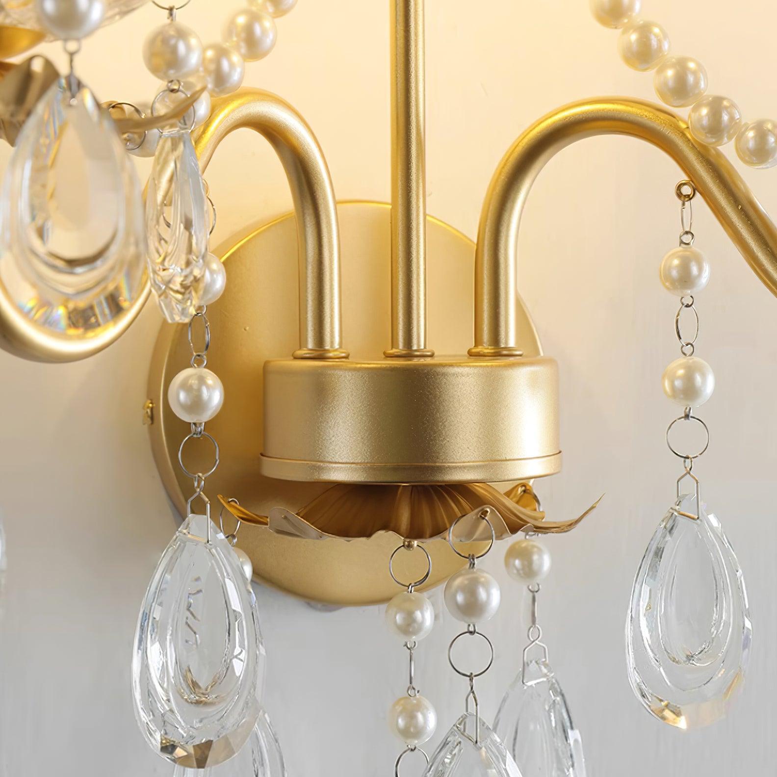 Applique Murale Perles de Cristal Ornée Élégante Chic pour Maison