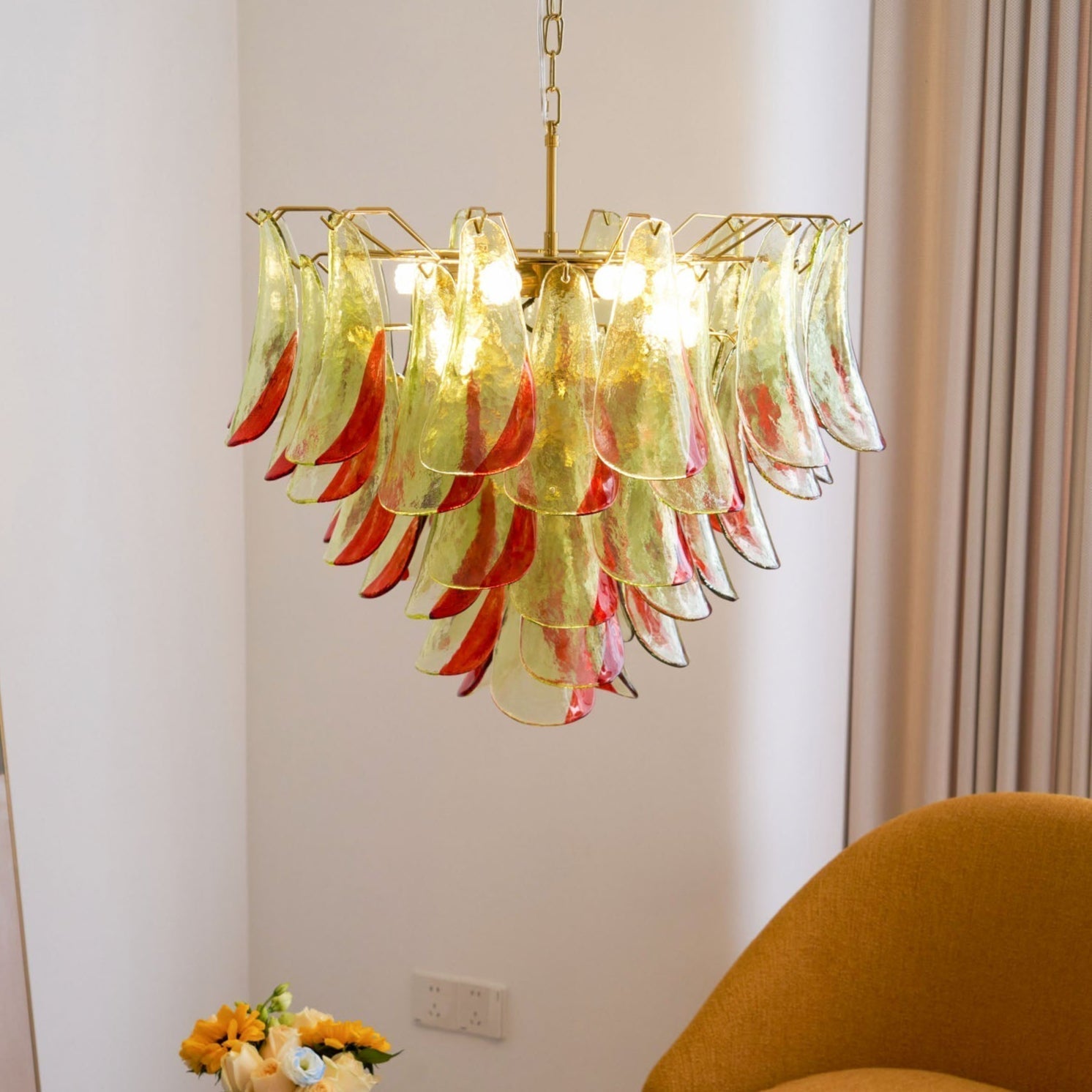 Aurora Lustre en Verre Murano Pétale Élégant