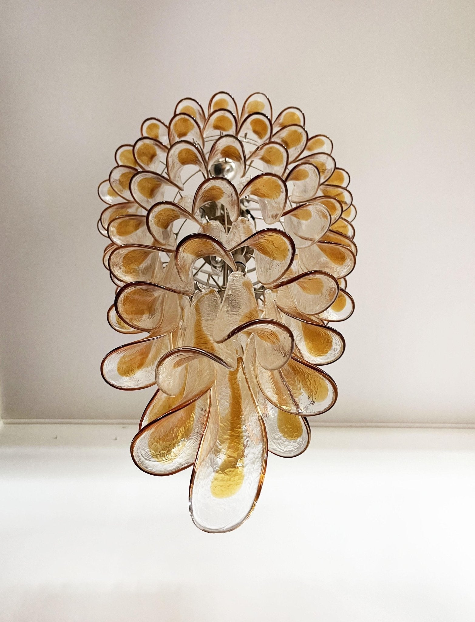 Aurora Lustre Pétales en Verre de Murano Doré