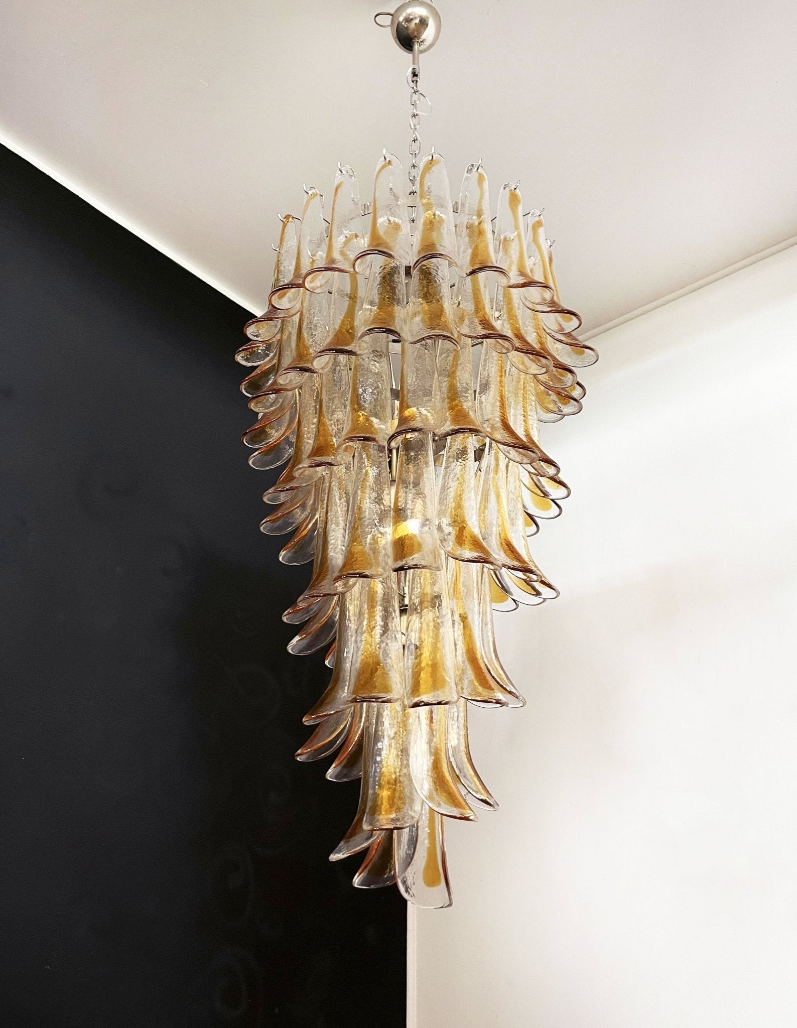 Aurora Lustre Pétales en Verre de Murano Doré