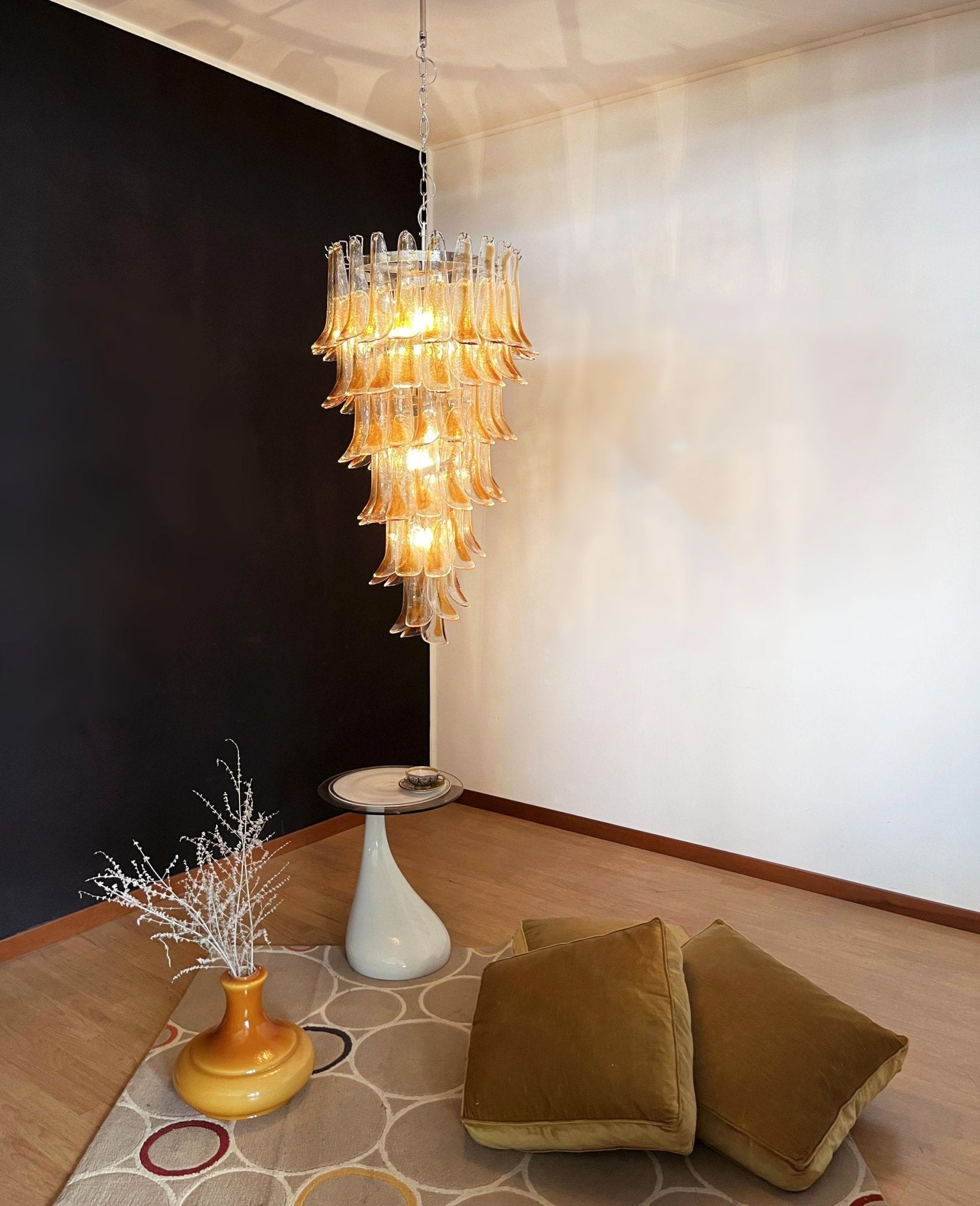 Aurora Lustre Pétales en Verre de Murano Doré